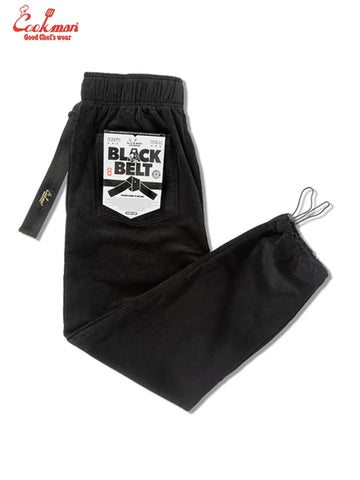 Chef Pants Semiwide - Black Belt Corduroy : Black