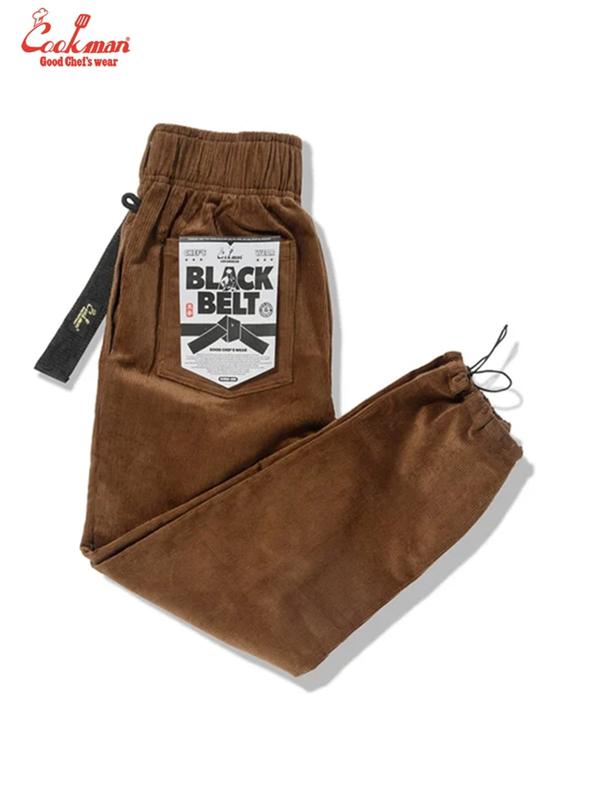 Chef Pants Semiwide - Black Belt Corduroy : Dark Brown