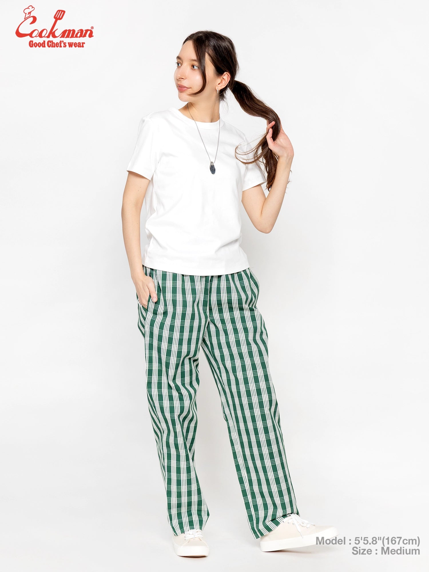 Cookman Chef Pants Semiwide -  PALAKA Check : Green