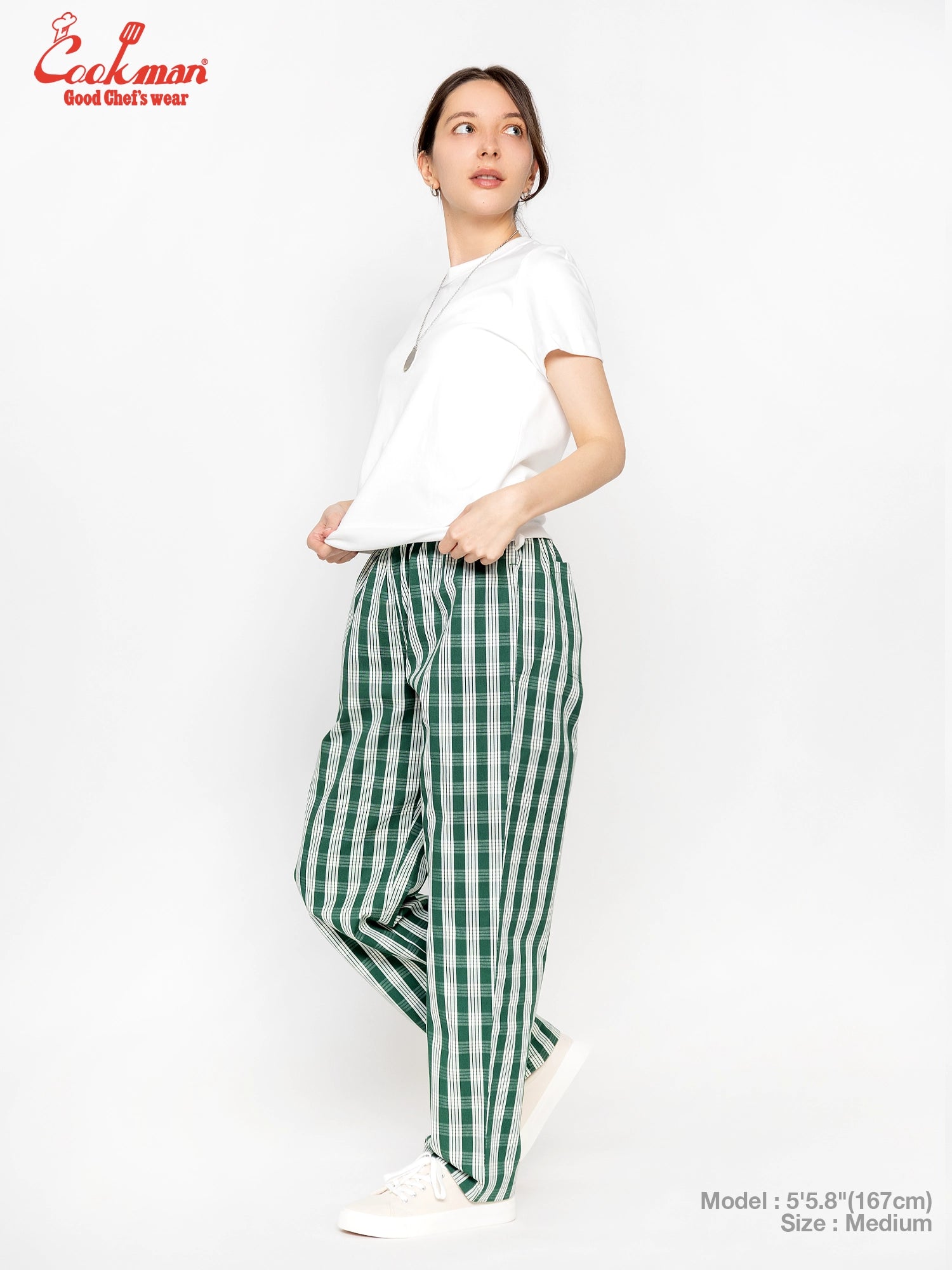 Cookman Chef Pants Semiwide -  PALAKA Check : Green