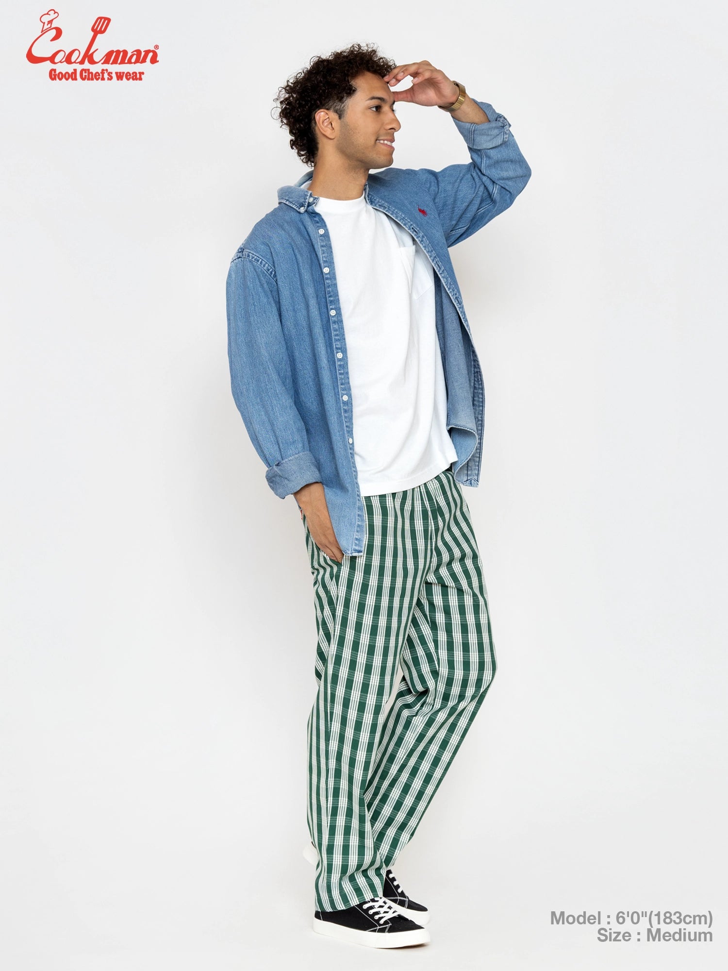 Cookman Chef Pants Semiwide -  PALAKA Check : Green