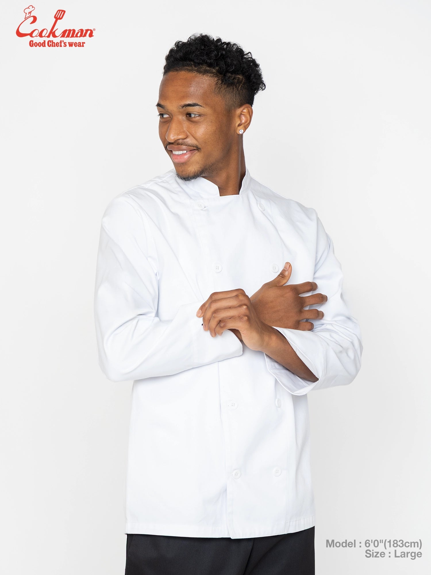 Cookman Chef Coat Long Sleeve Vented : White
