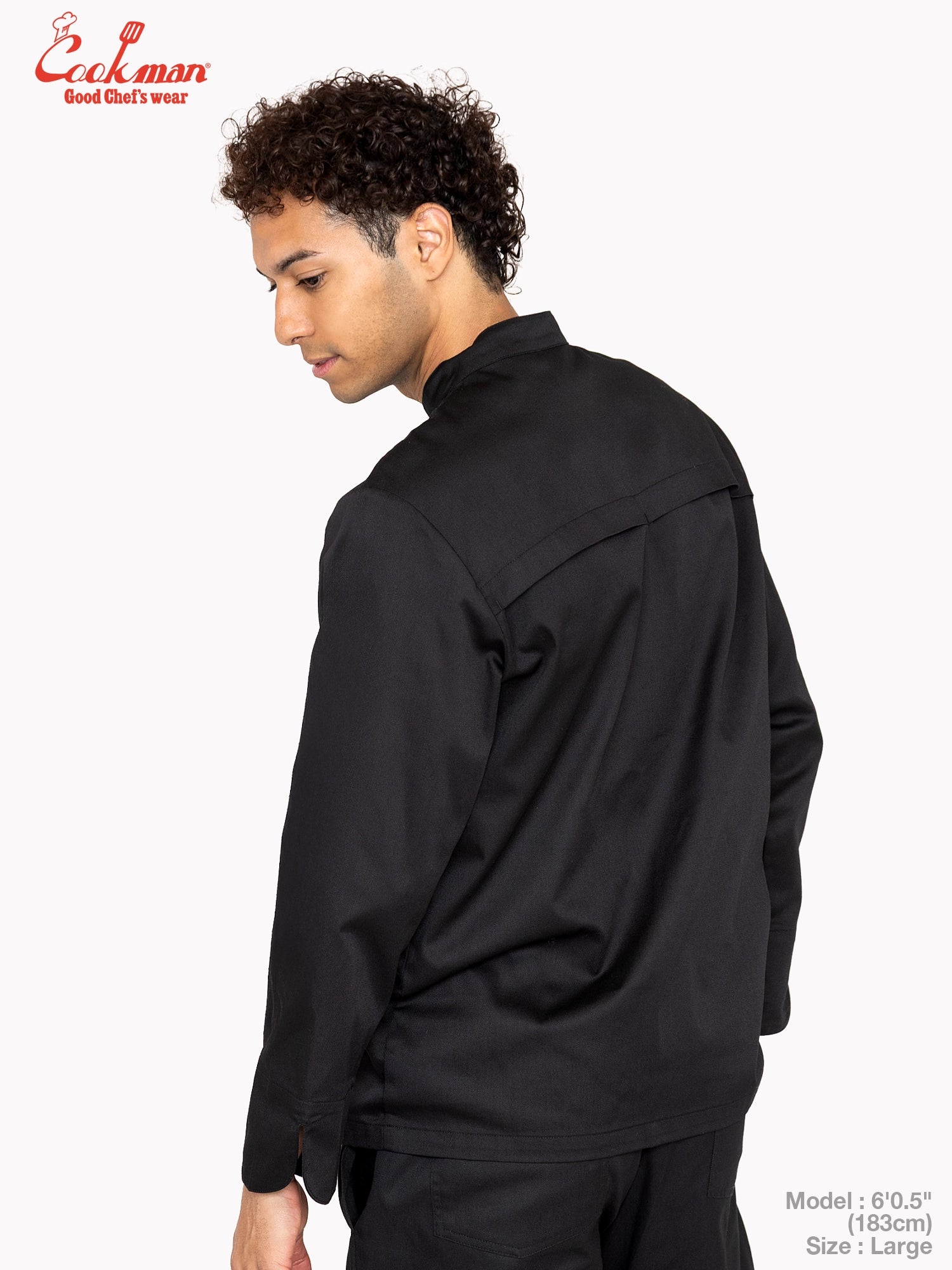 Cookman Chef Coat Long Sleeve Vented : Black