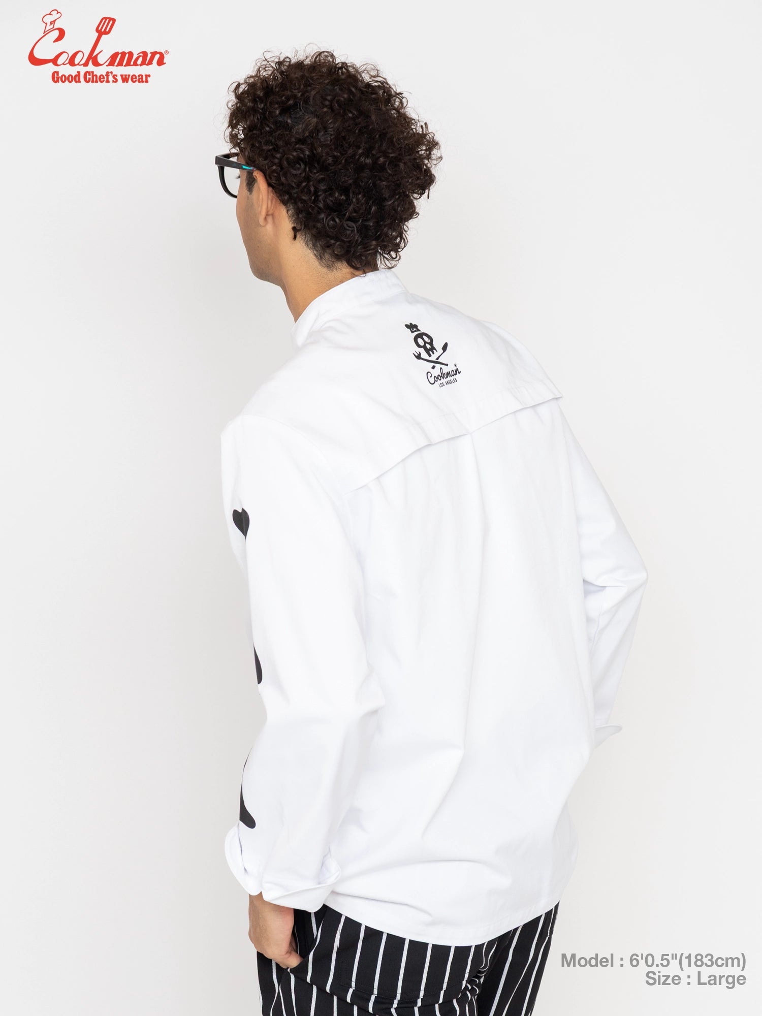 Chef Coat Long Sleeve Vented - Skull Bone : White