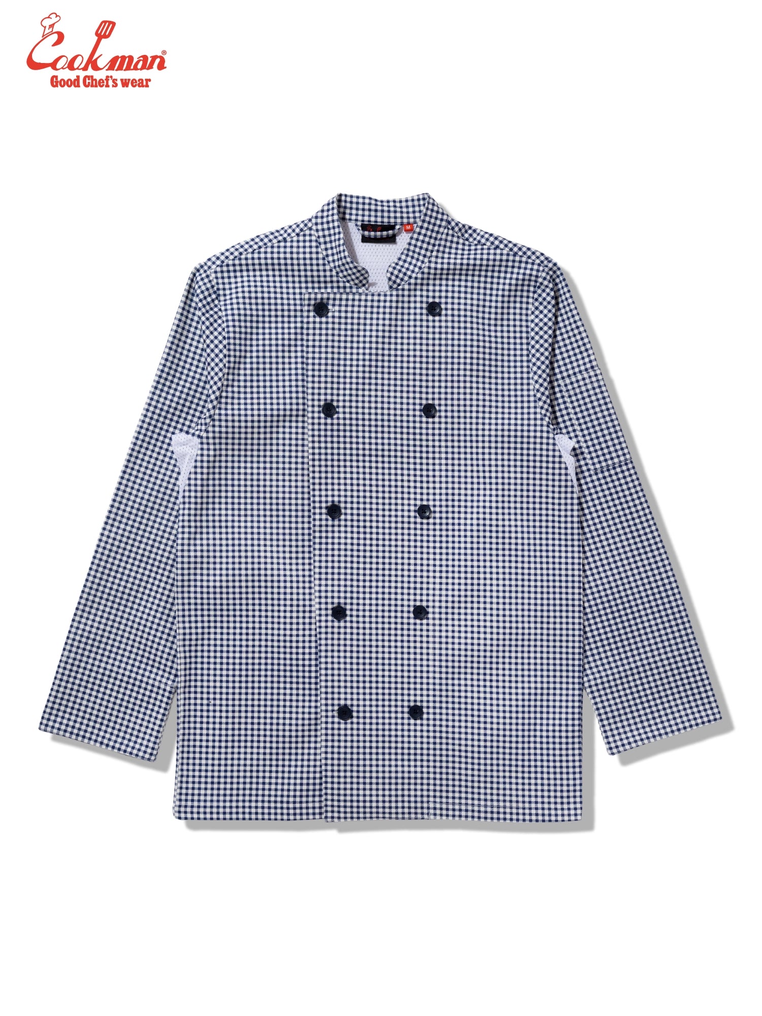 Cookman Chef Coat Long Sleeve Vented - Gingham : Navy