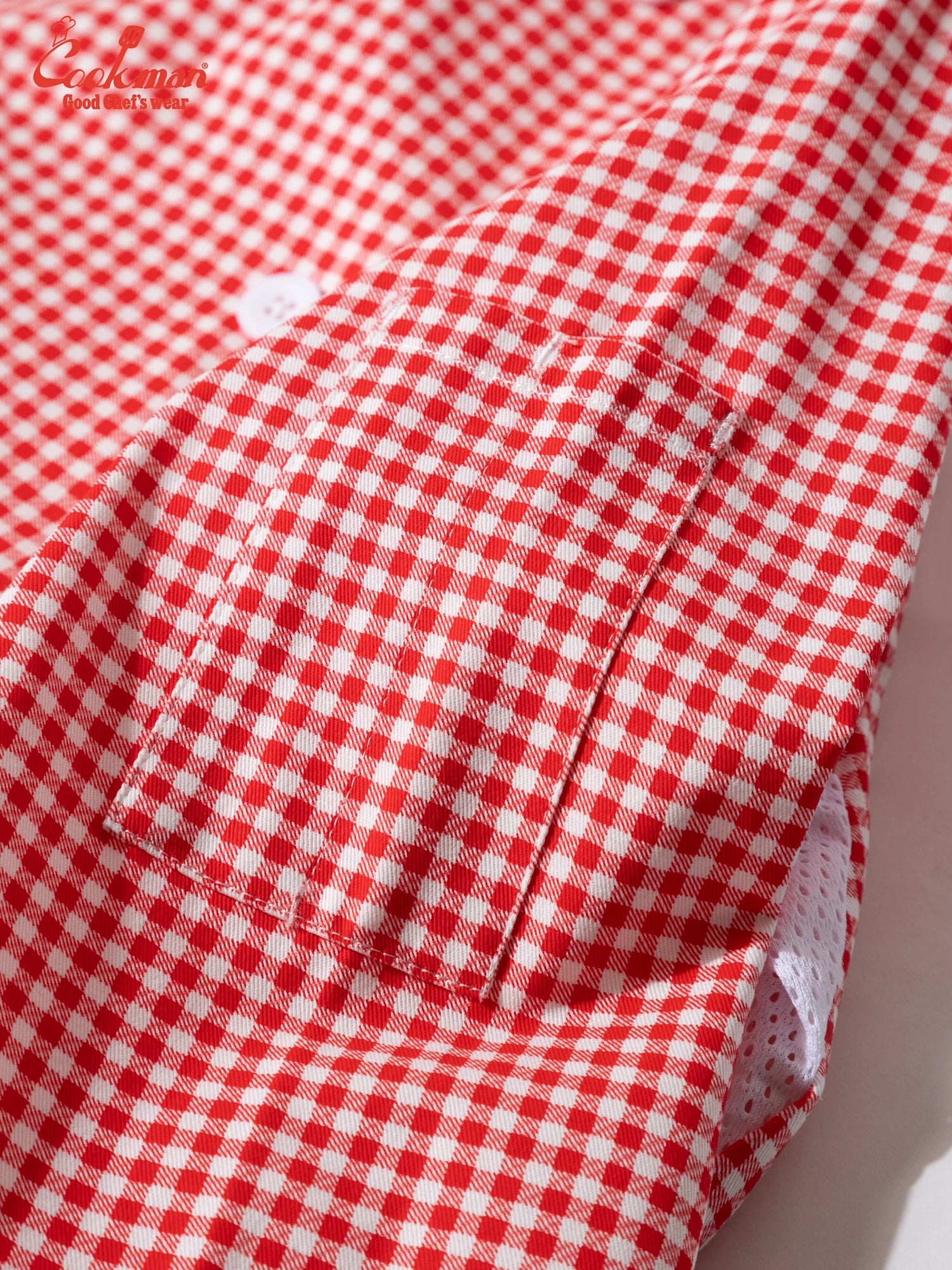 Cookman Chef Coat Long Sleeve Vented - Gingham : Red