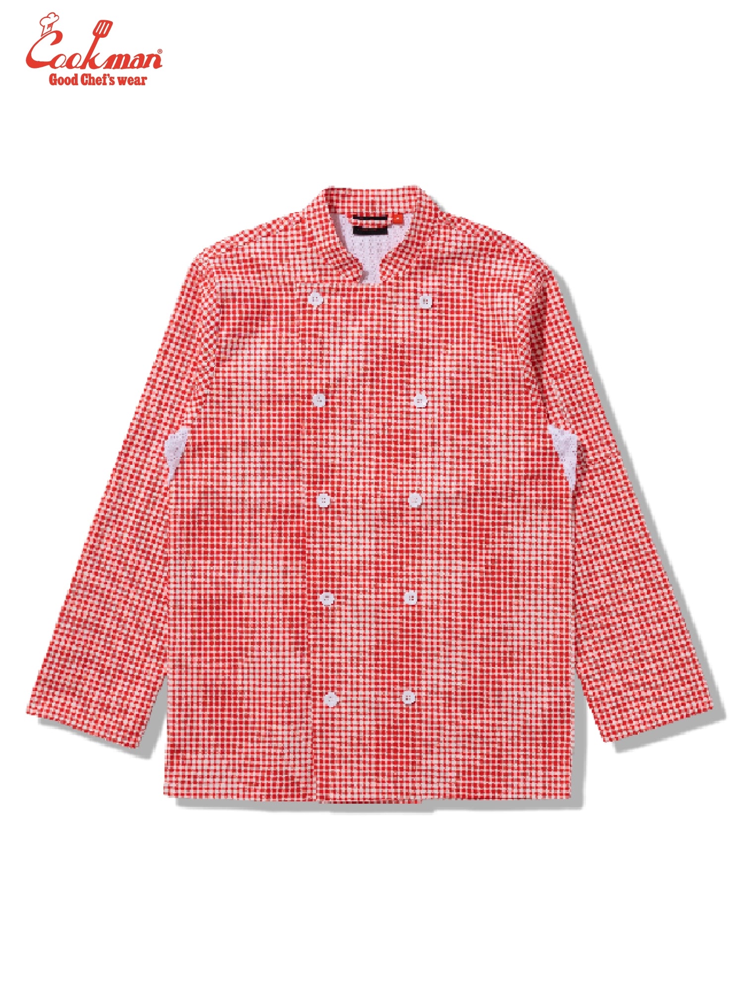 Cookman Chef Coat Long Sleeve Vented - Gingham : Red