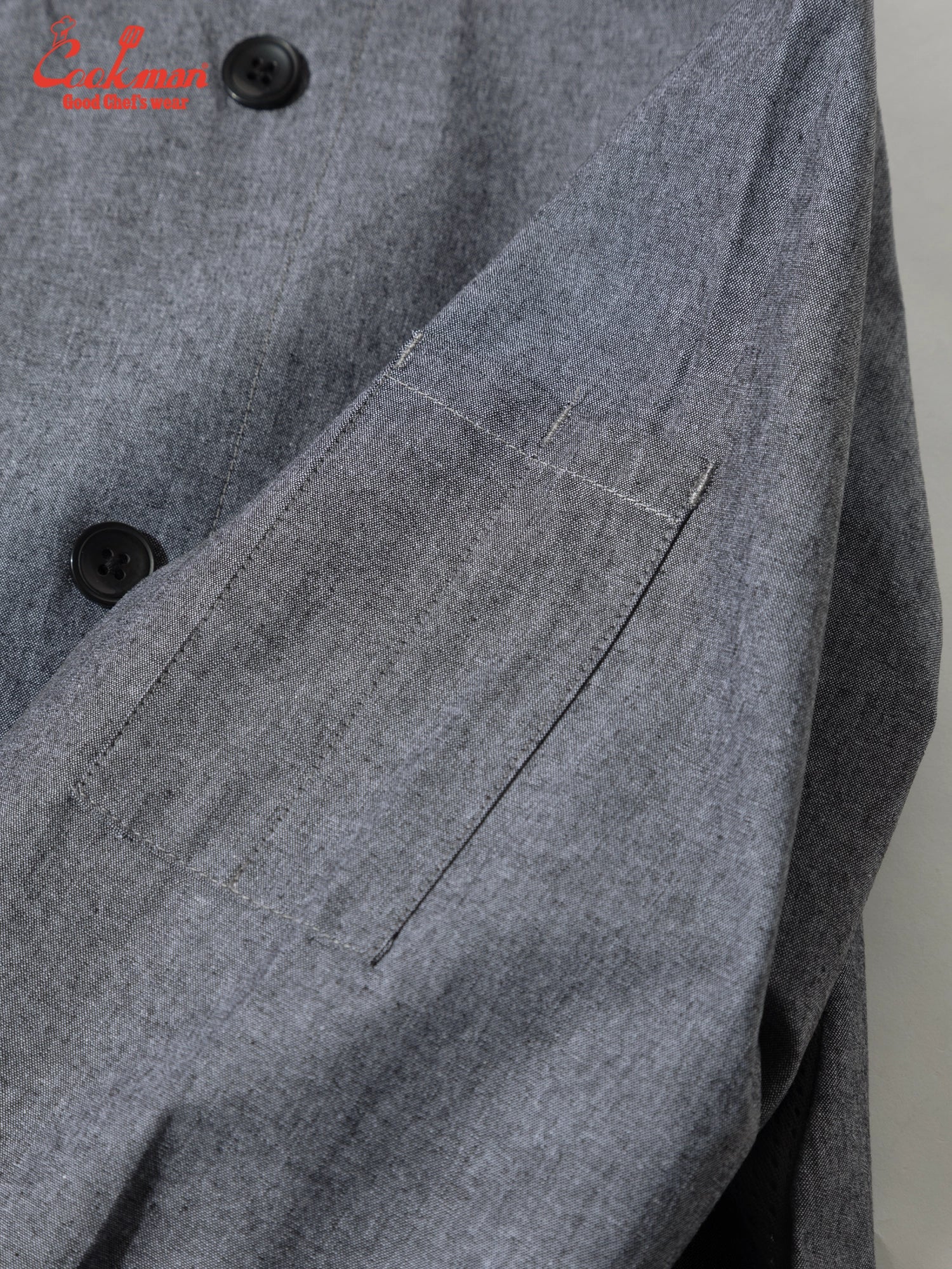 Cookman Chef Coat Long Sleeve Vented - Chambray : Black