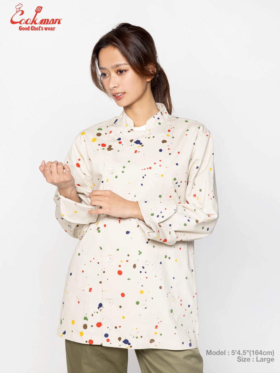 Chef Coat Long Sleeve Vented - Sauce Splash : Beige