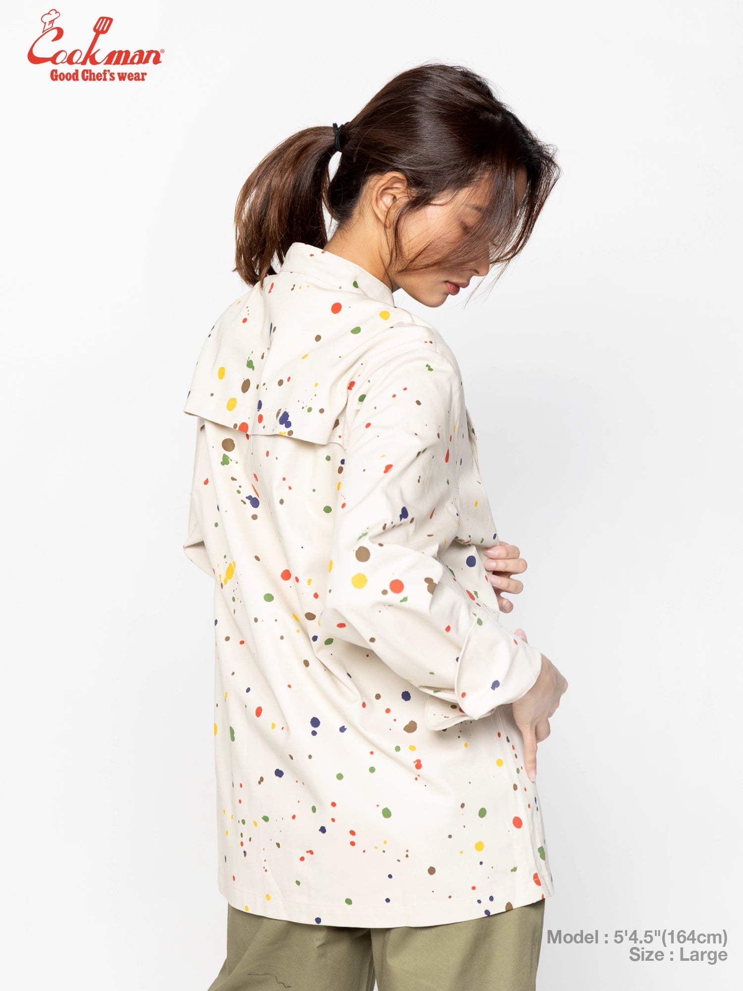 Cookman Chef Coat Long Sleeve Vented - Sauce Splash : Beige