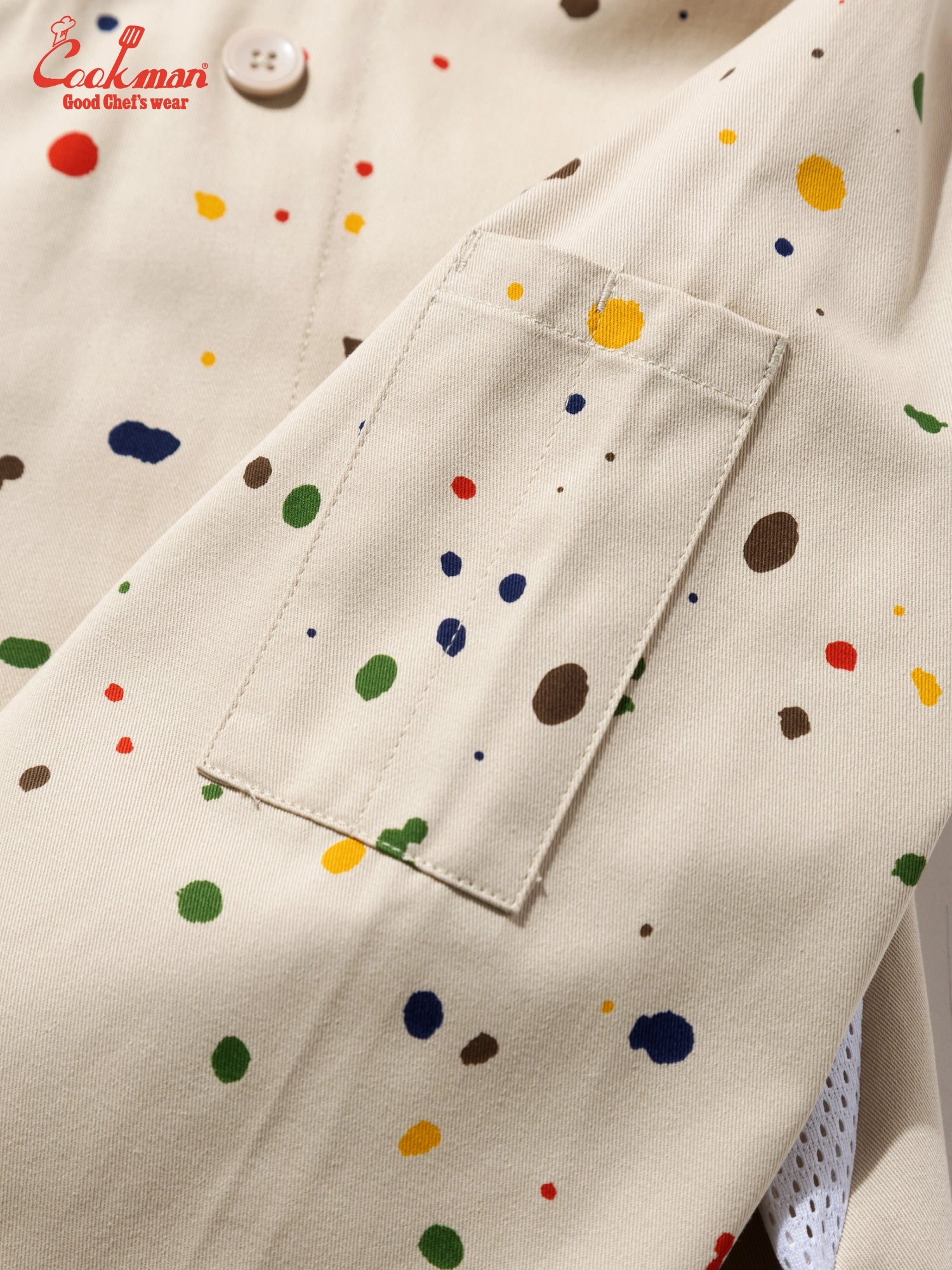 Cookman Chef Coat Long Sleeve Vented - Sauce Splash : Beige