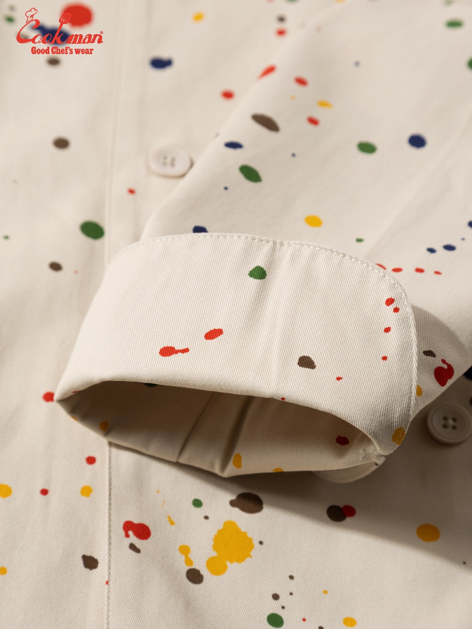 Cookman Chef Coat Long Sleeve Vented - Sauce Splash : Beige