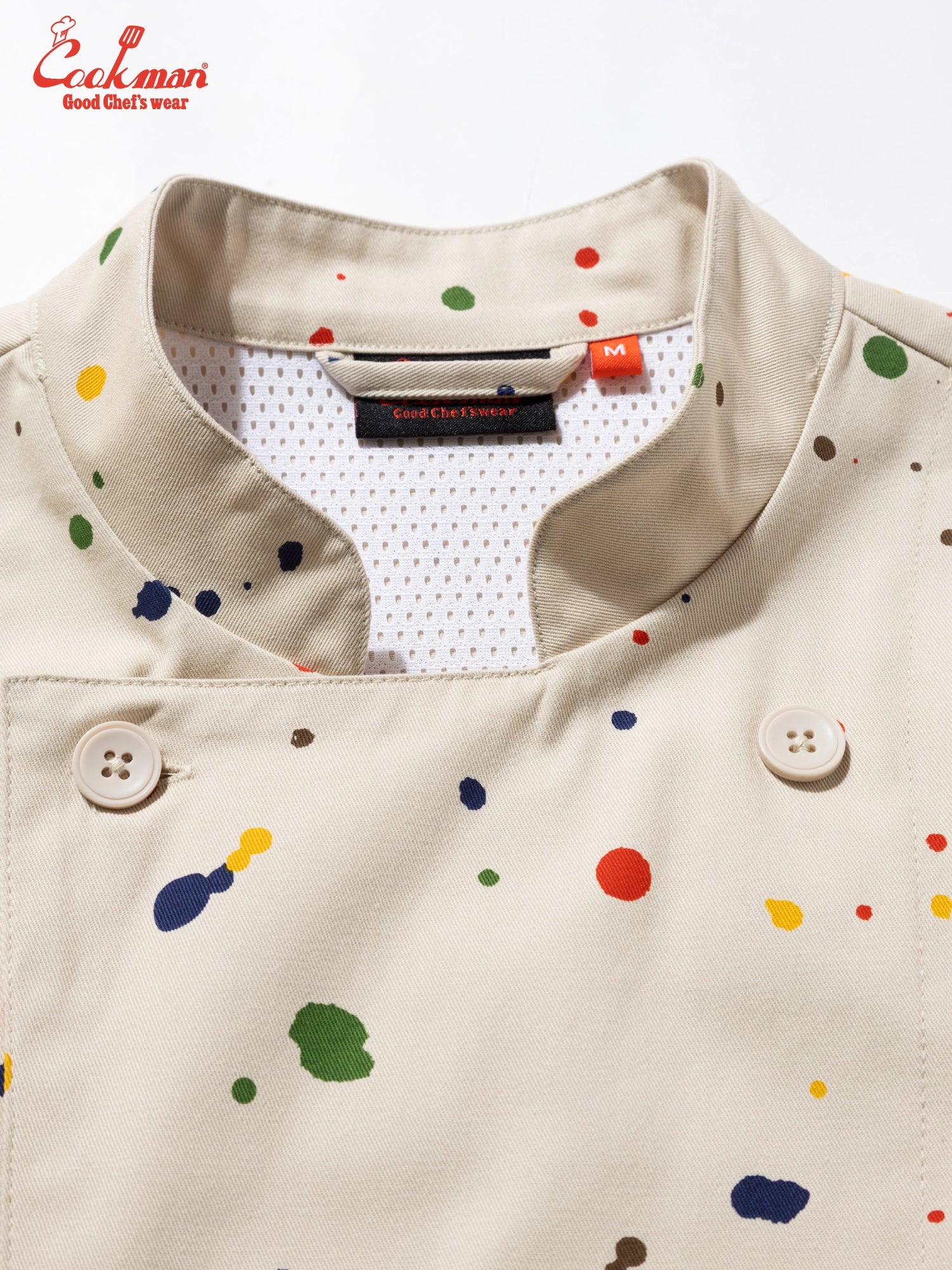 Cookman Chef Coat Long Sleeve Vented - Sauce Splash : Beige