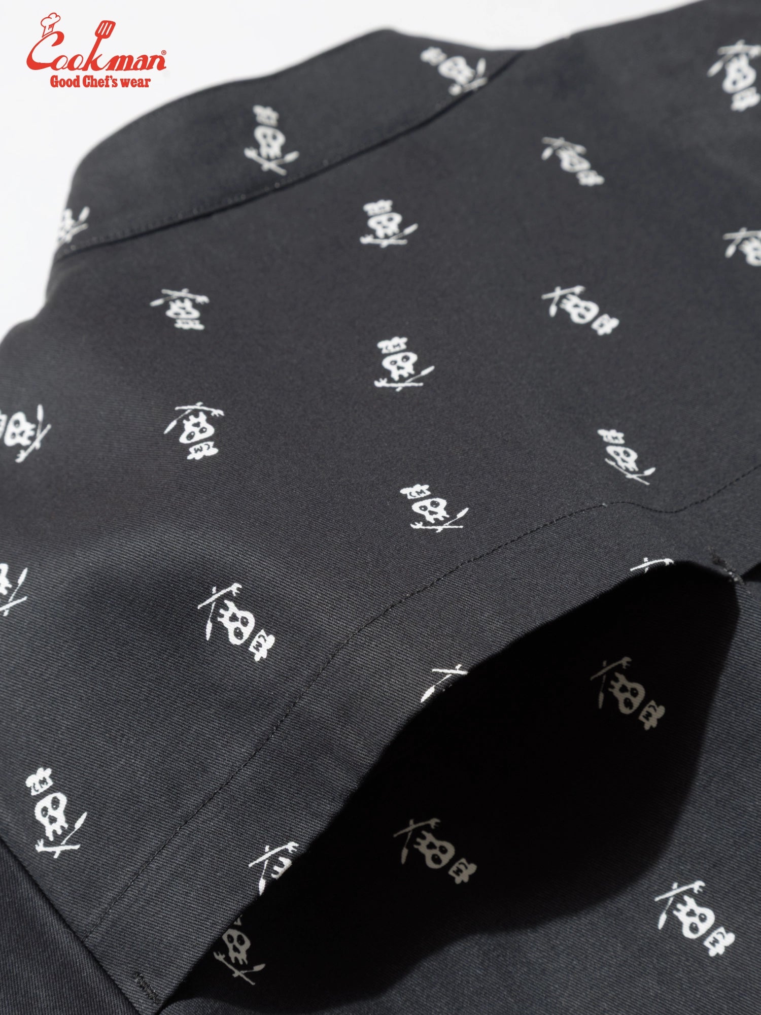 Cookman Chef Coat Long Sleeve Vented - Skull  : Black