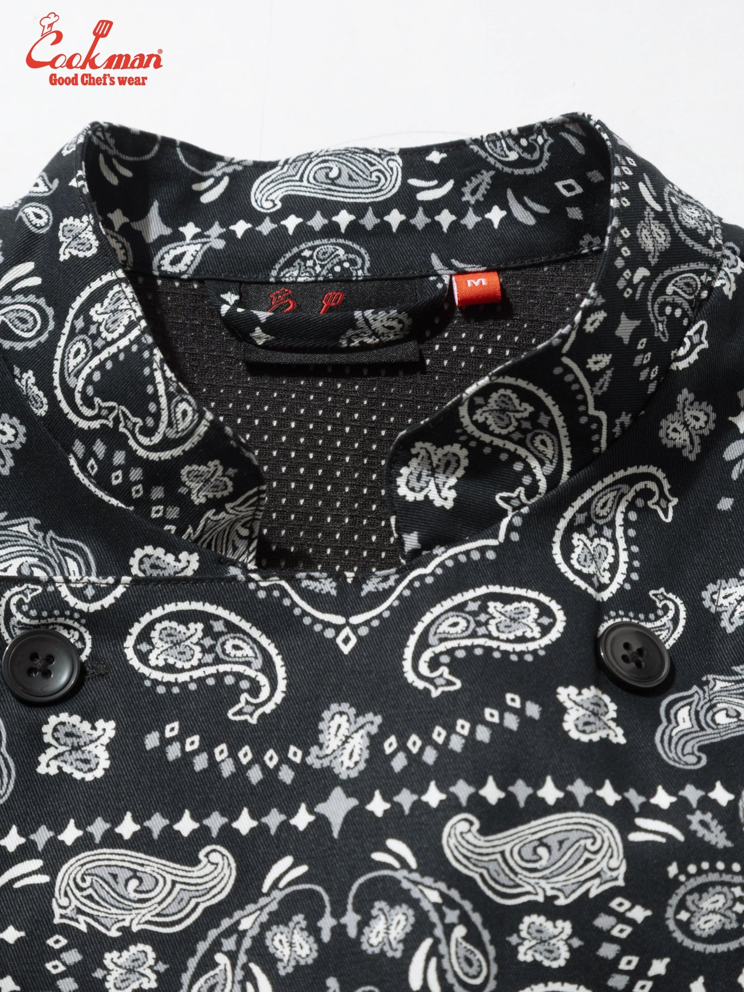 Cookman Chef Coat Long Sleeve Vented - Paisley : Black