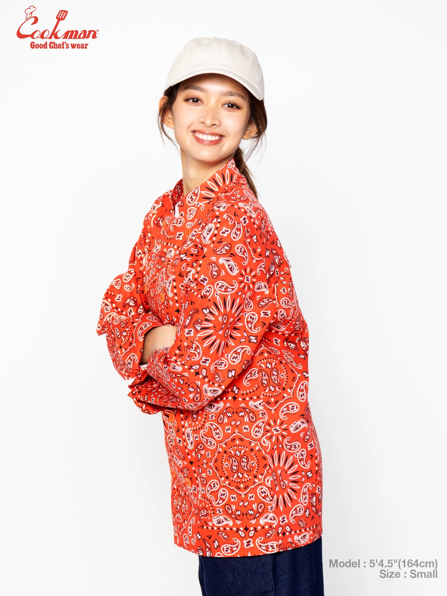 Cookman Chef Coat Long Sleeve Vented - Paisley : Red