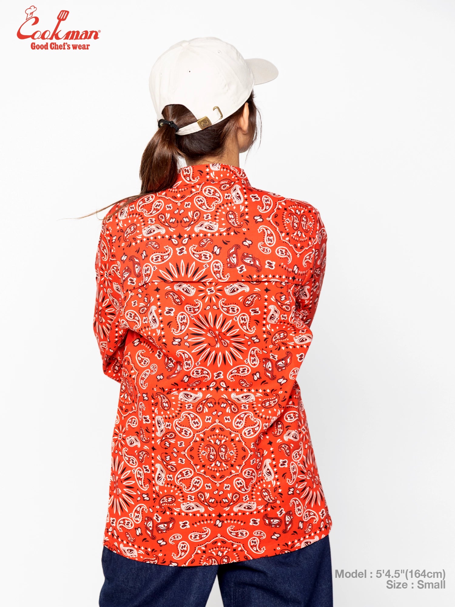 Cookman Chef Coat Long Sleeve Vented - Paisley : Red