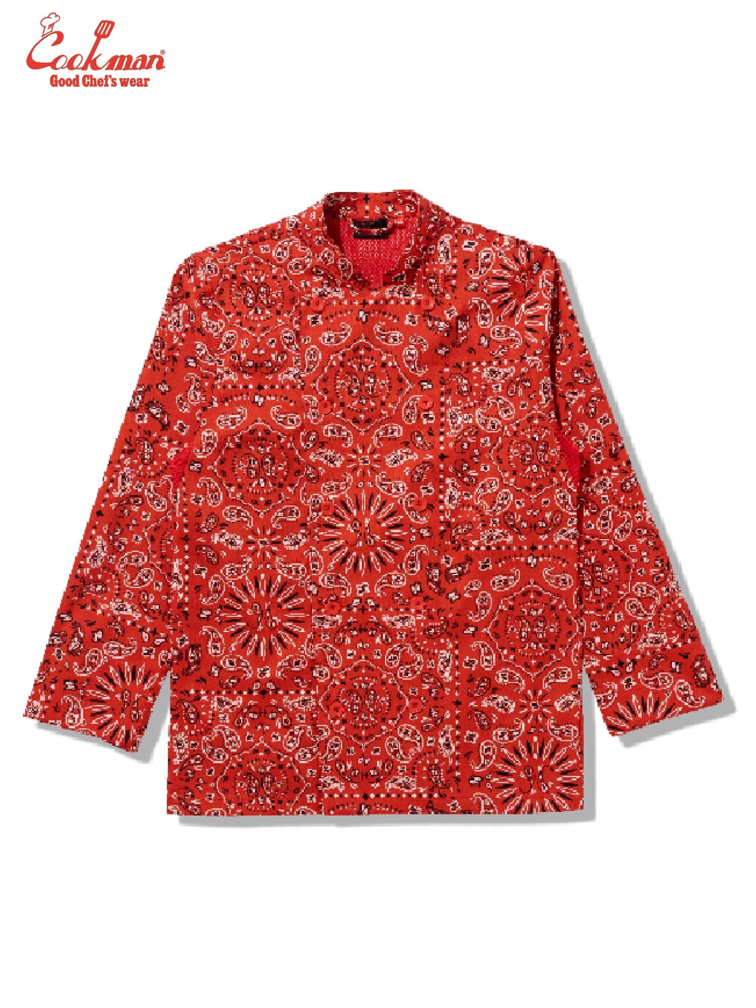 Cookman Chef Coat Long Sleeve Vented - Paisley : Red