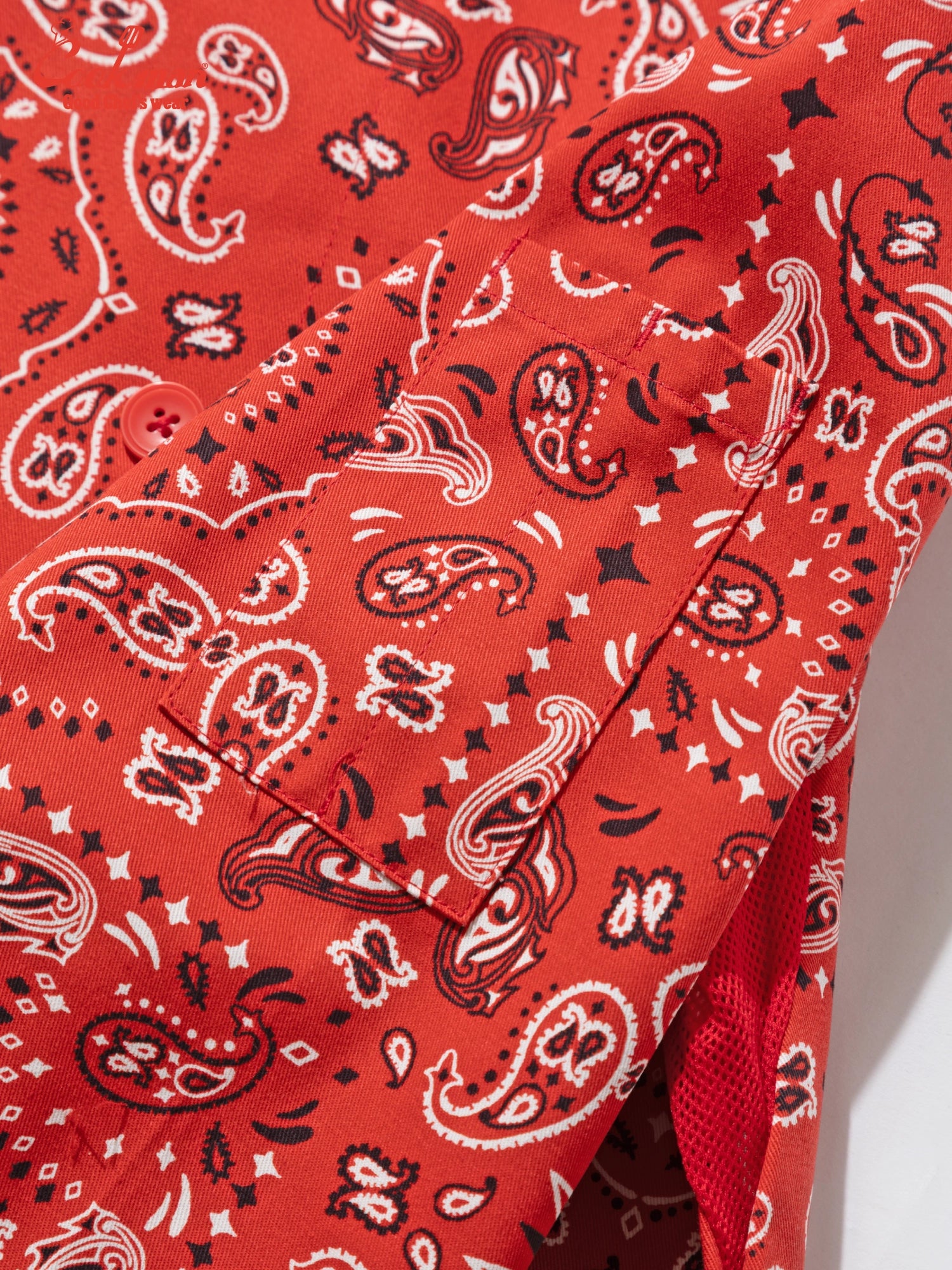 Cookman Chef Coat Long Sleeve Vented - Paisley : Red