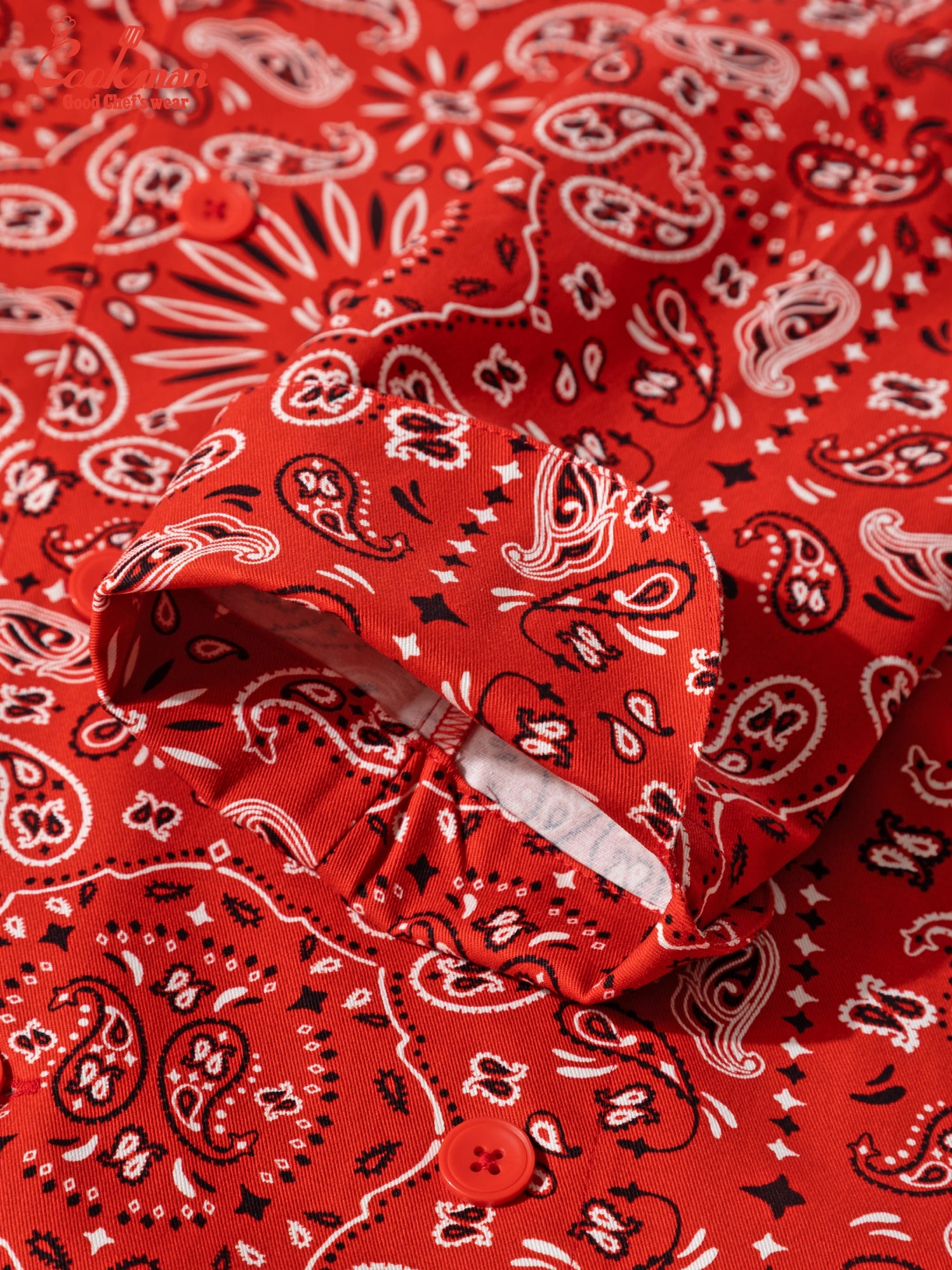 Cookman Chef Coat Long Sleeve Vented - Paisley : Red