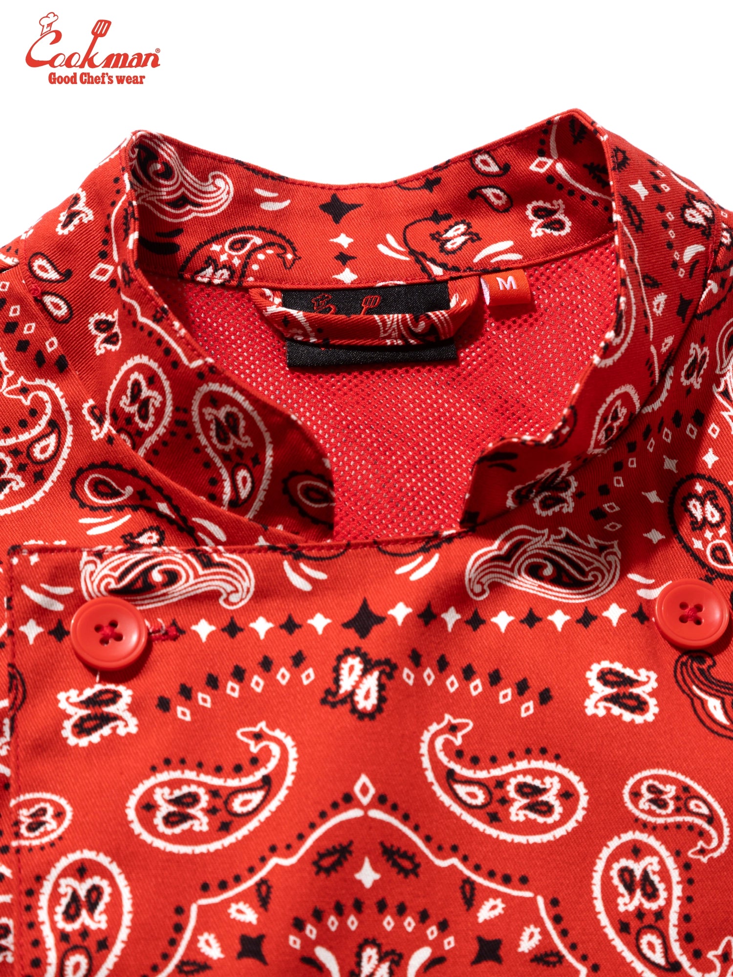 Cookman Chef Coat Long Sleeve Vented - Paisley : Red