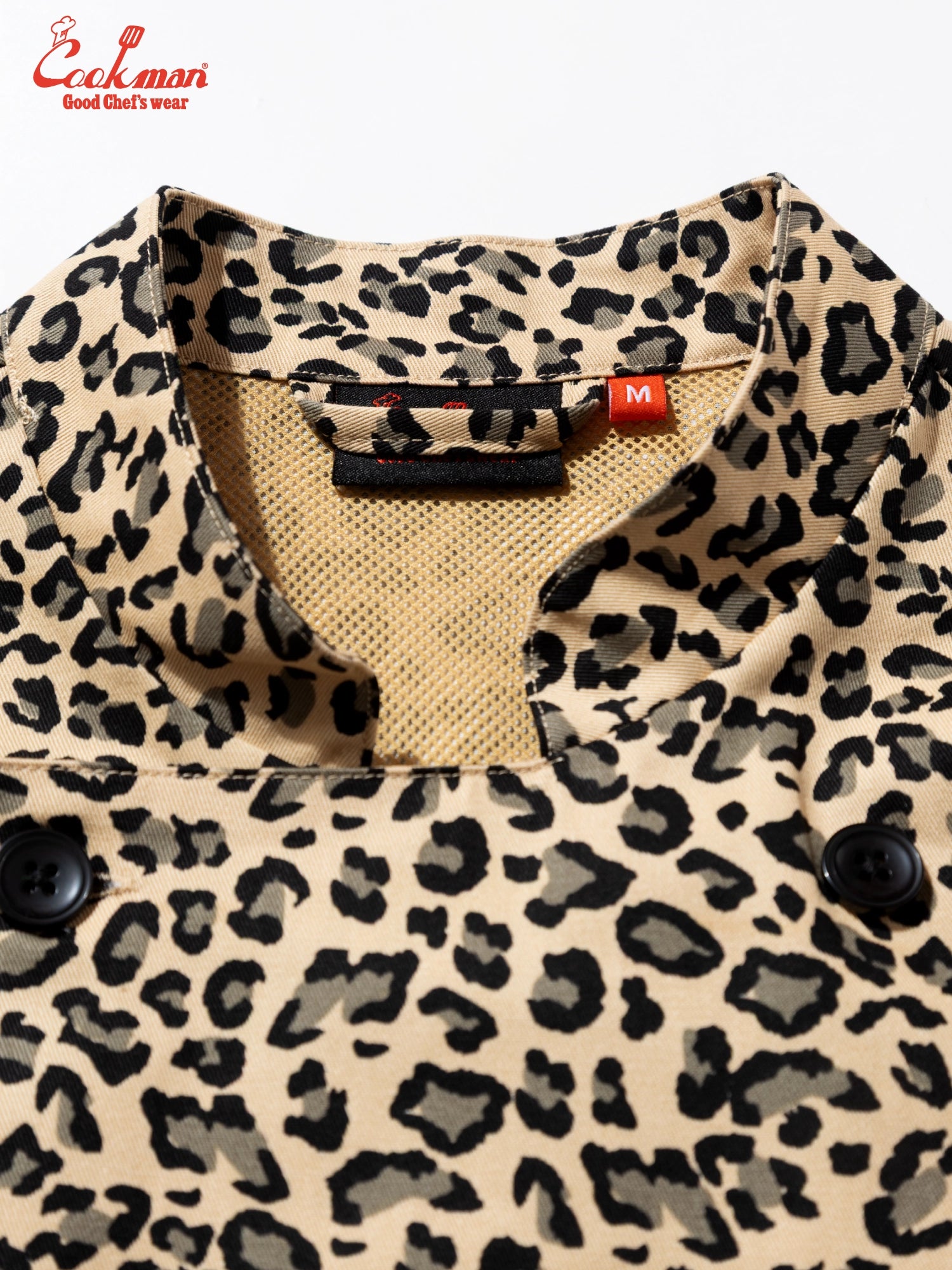 Cookman Chef Coat Long Sleeve Vented - Leopard : beige
