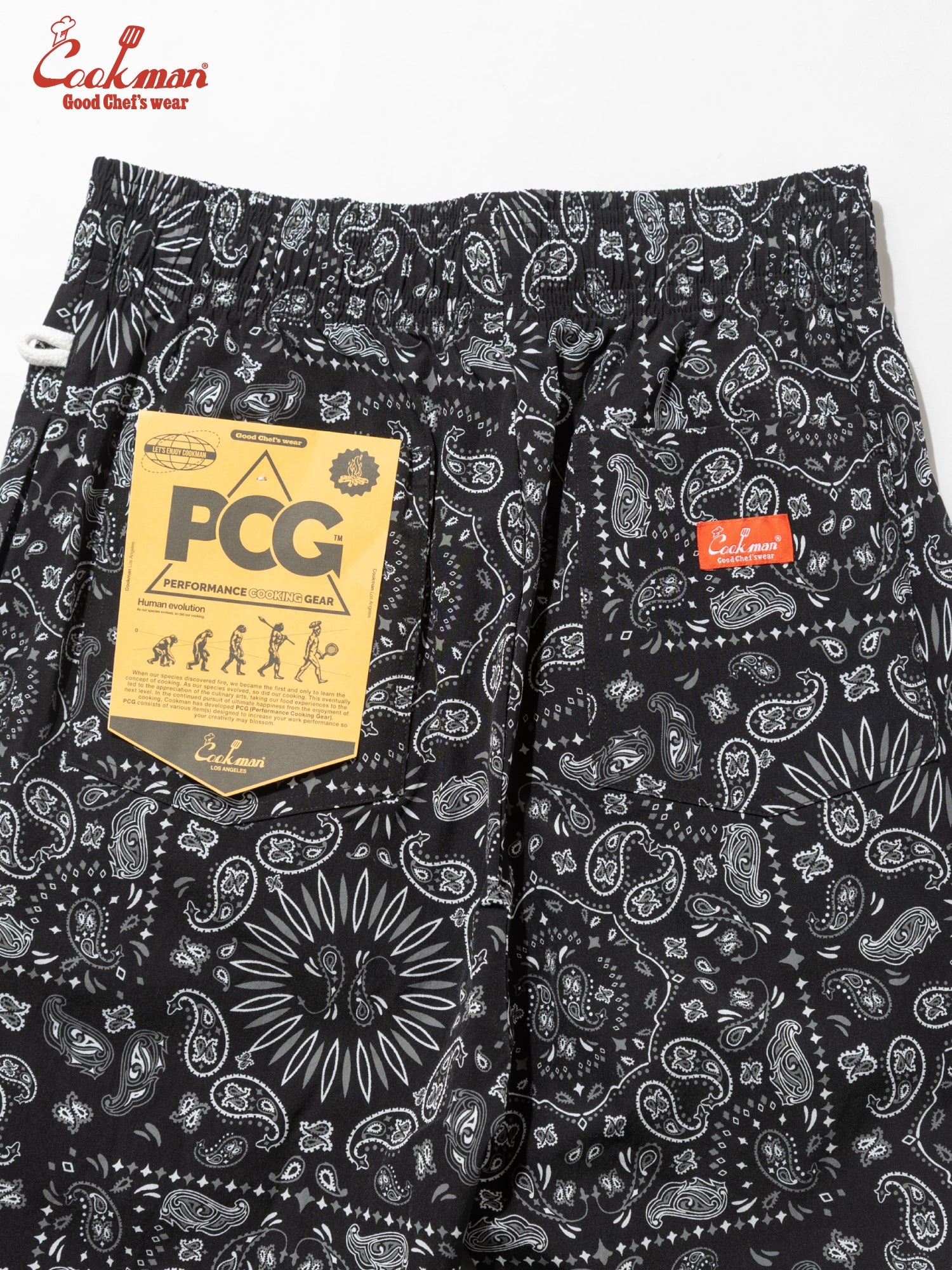 Chef Short Pants Light - Paisley : Black
