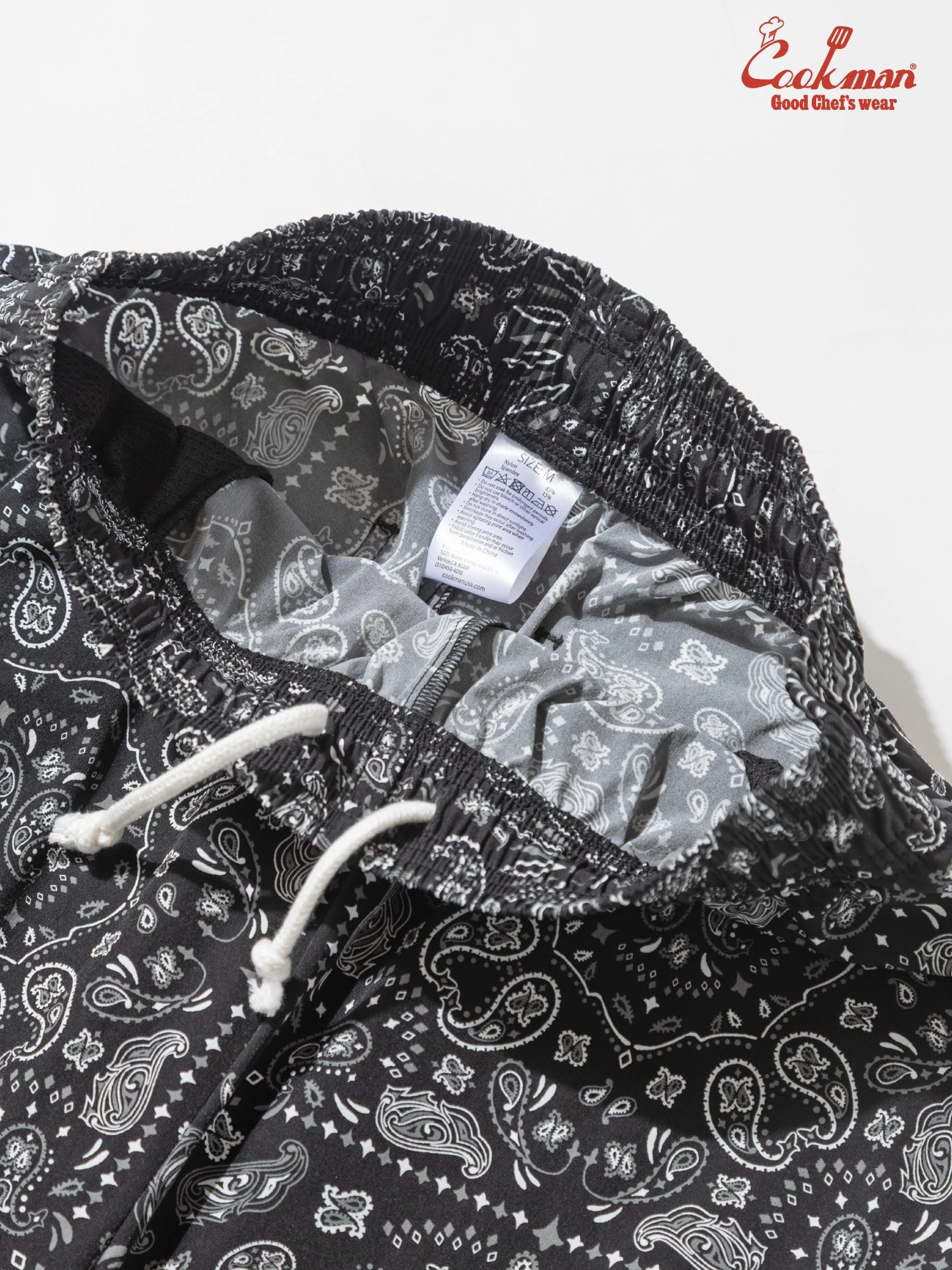 Chef Short Pants Light - Paisley : Black