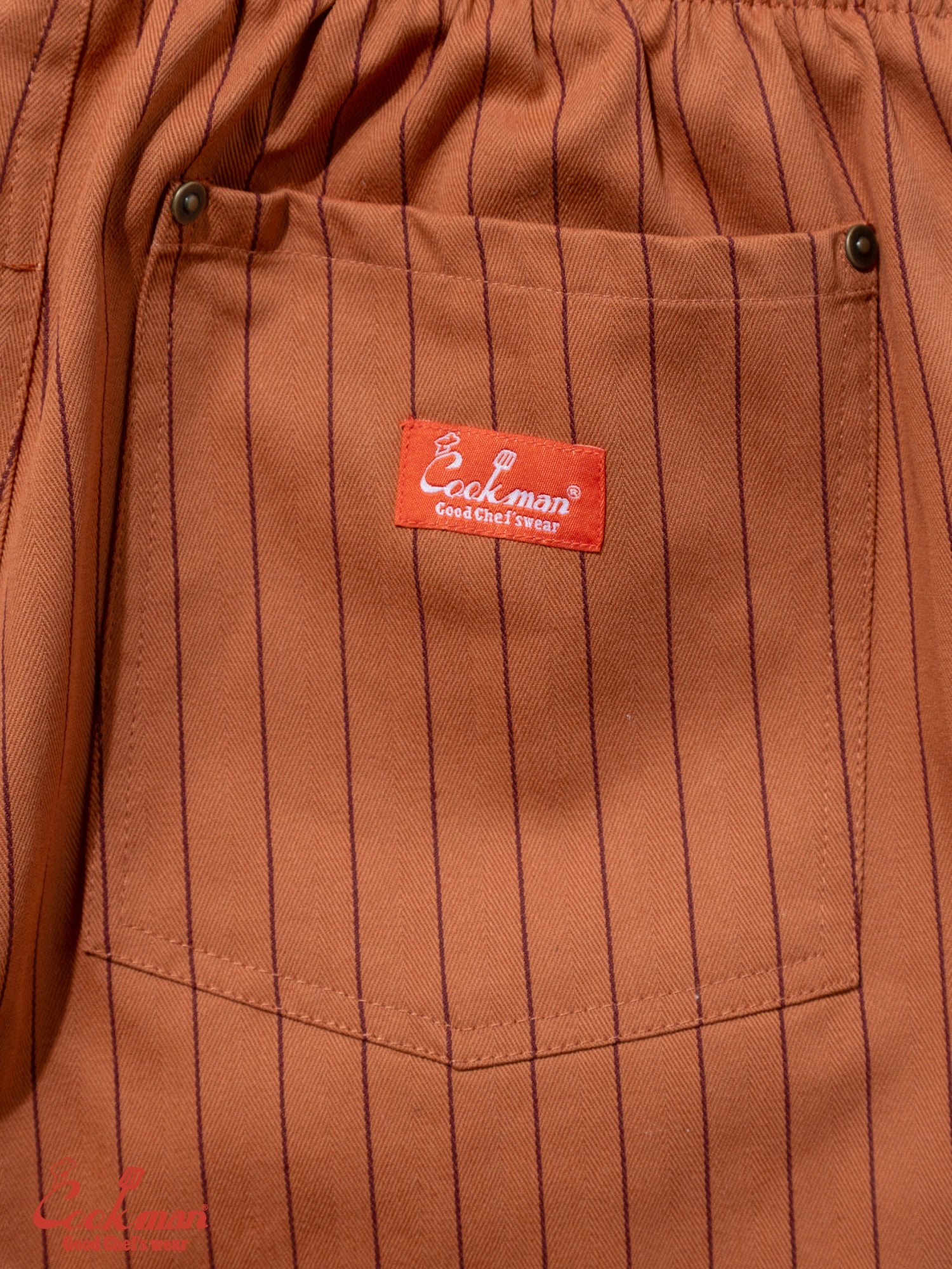 Chef Short Pants Front Pocket Herringbone - Stripe : Brick