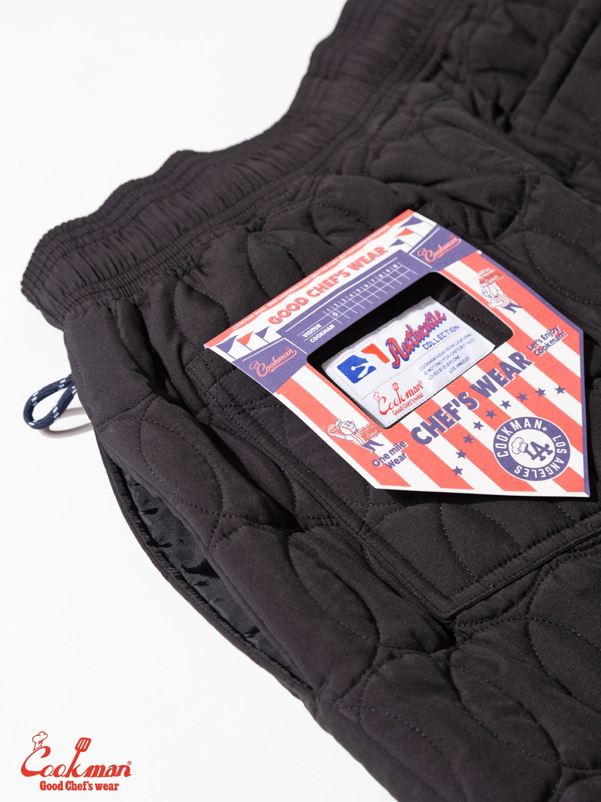 Chef Pants - Quilted Baseball : Black