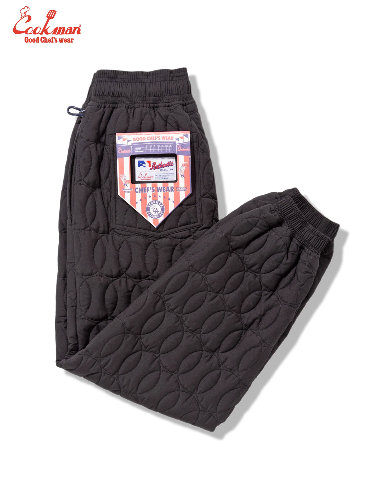 Chef Pants - Quilted Baseball : Black