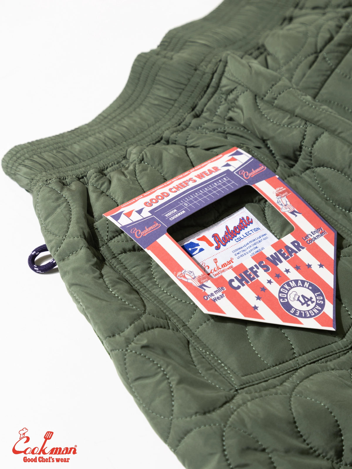 Chef Pants - Quilted Baseball : Olive