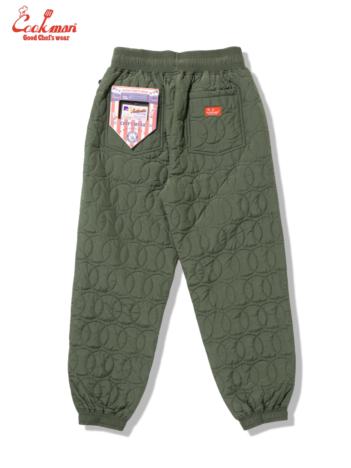 Chef Pants - Quilted Baseball : Olive
