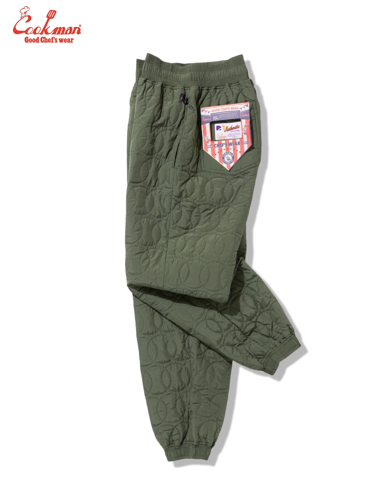Chef Pants - Quilted Baseball : Olive