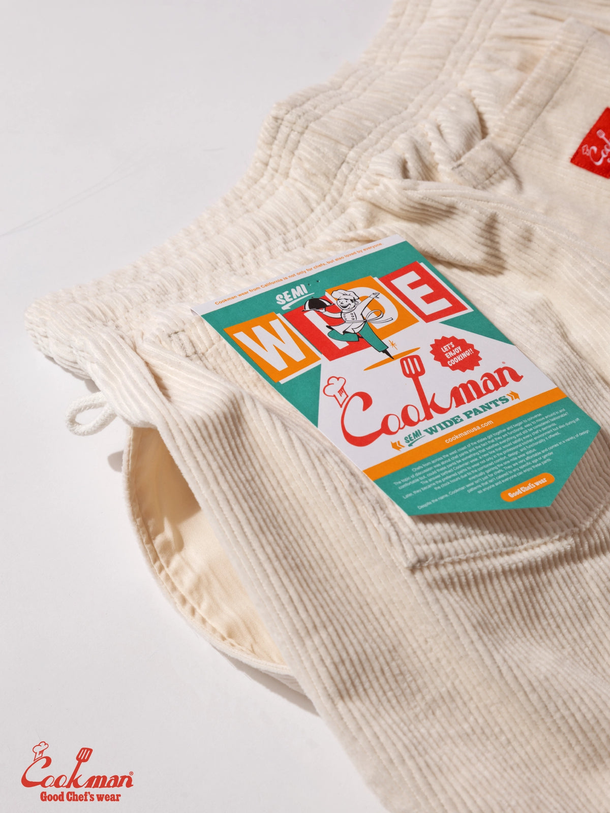 Chef Pants Semiwide - Corduroy : Cream