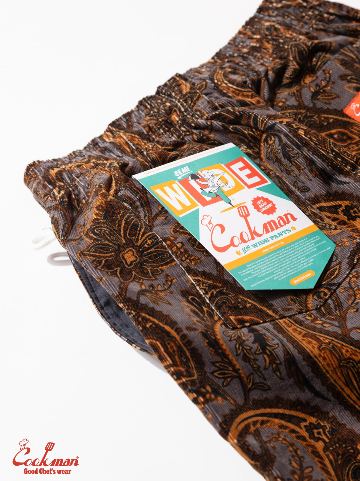 Chef Pants Semiwide - Corduroy : Paisley Brown