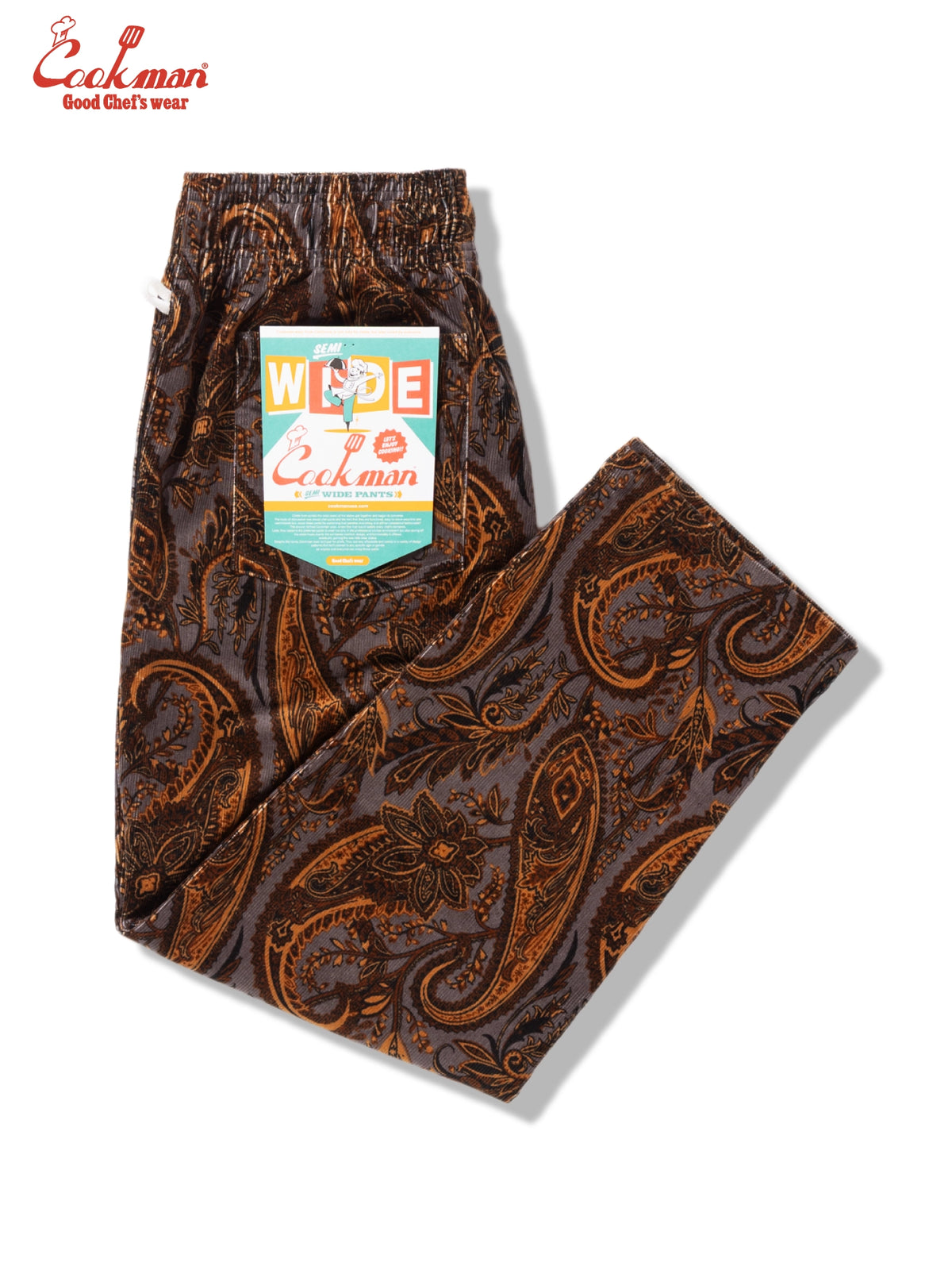 Chef Pants Semiwide - Corduroy : Paisley Brown