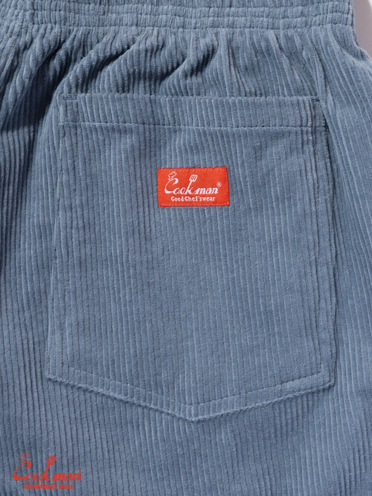 Chef Pants Semiwide - Corduroy : Blue Gray