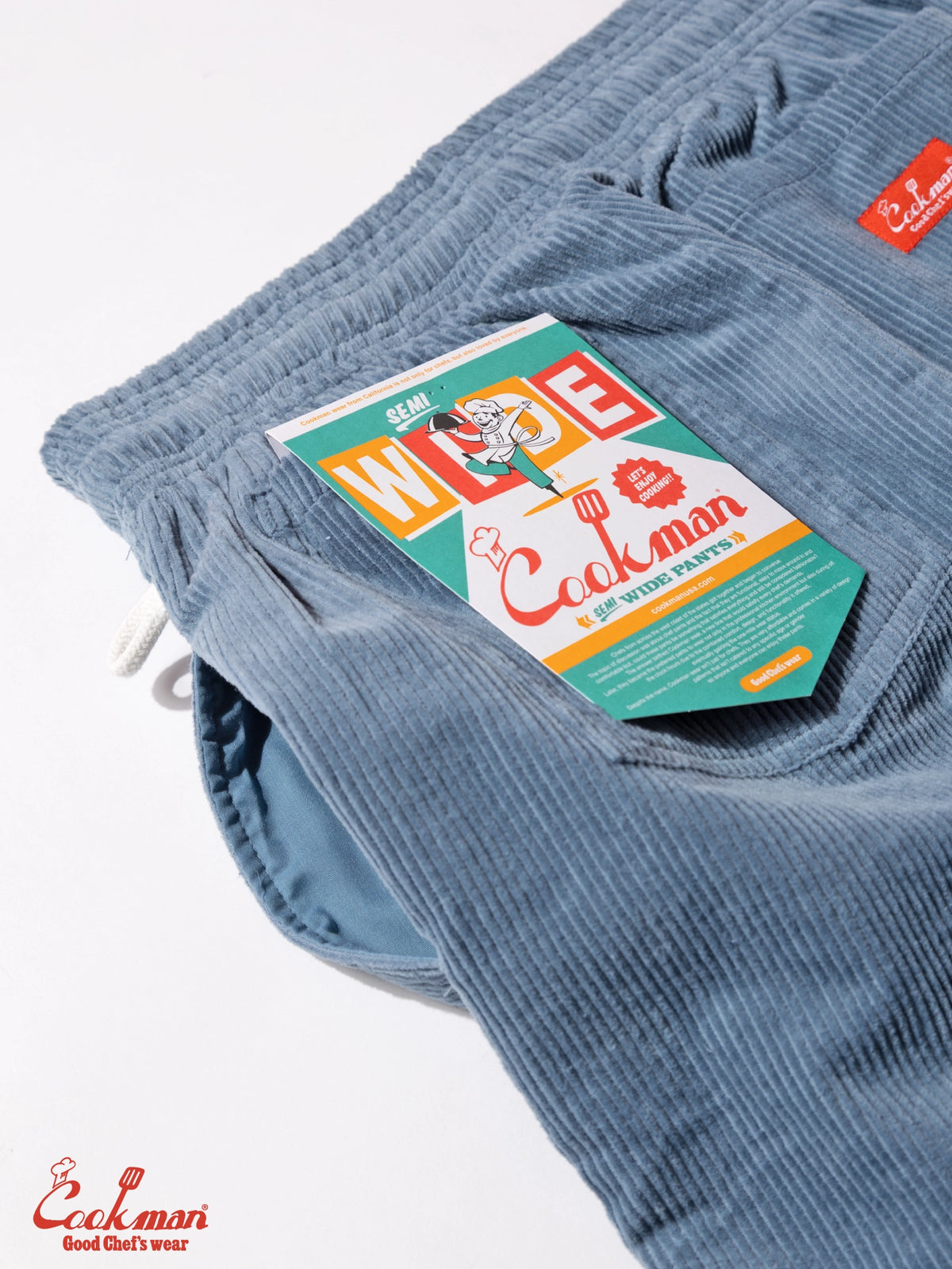 Chef Pants Semiwide - Corduroy : Blue Gray