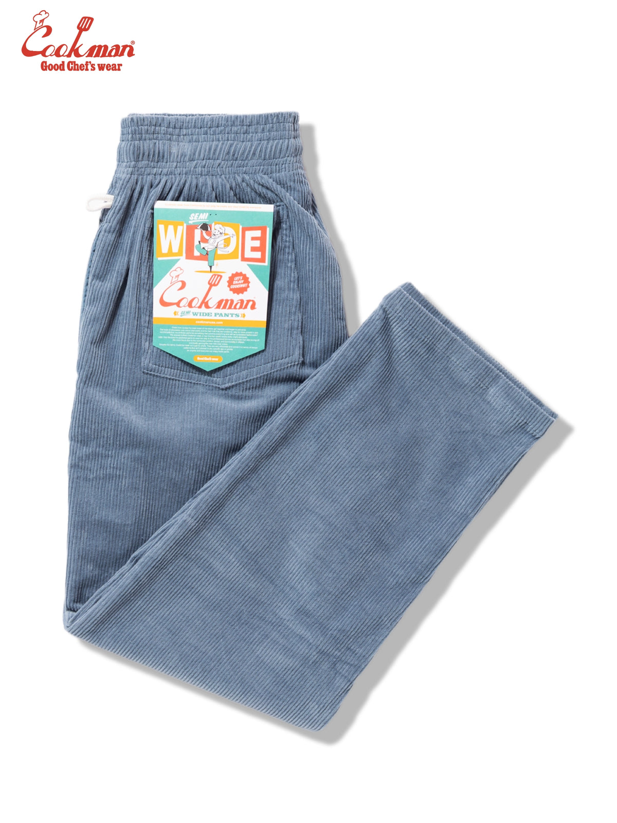 Chef Pants Semiwide - Corduroy : Blue Gray