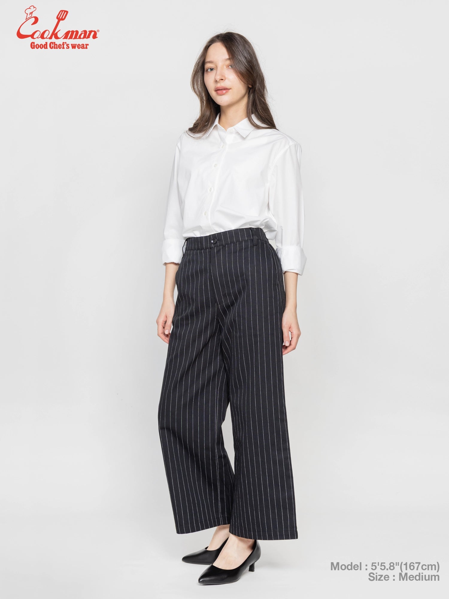 Cookman  Sally Pants - Pin Stripe : Black