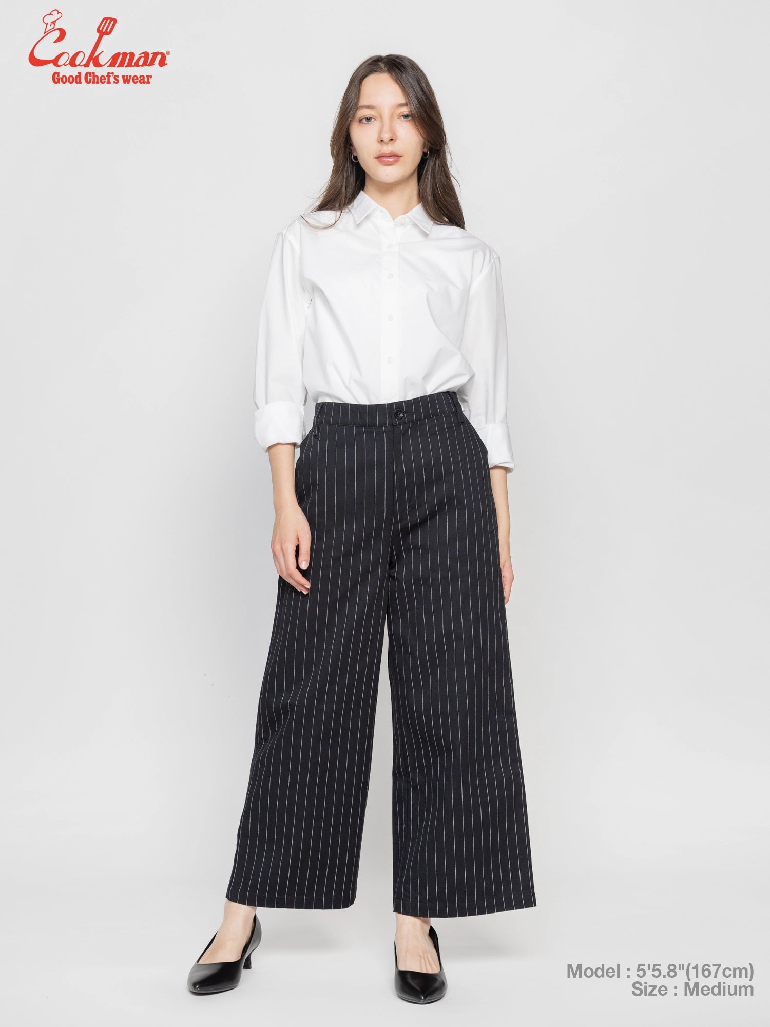 Cookman  Sally Pants - Pin Stripe : Black