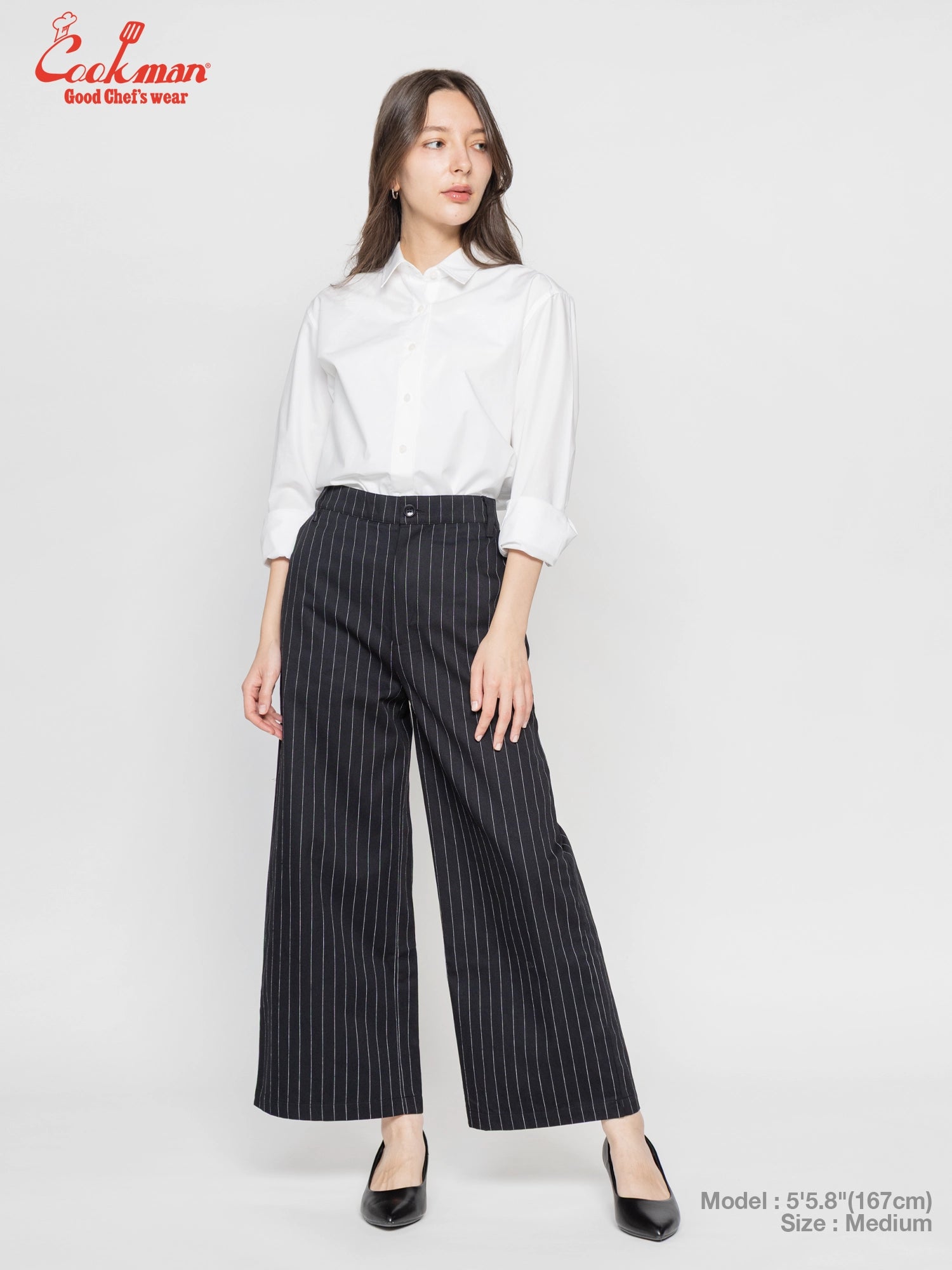 Cookman  Sally Pants - Pin Stripe : Black