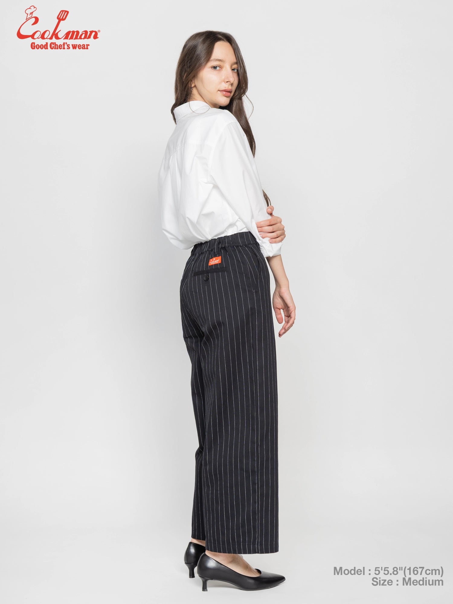 Cookman  Sally Pants - Pin Stripe : Black