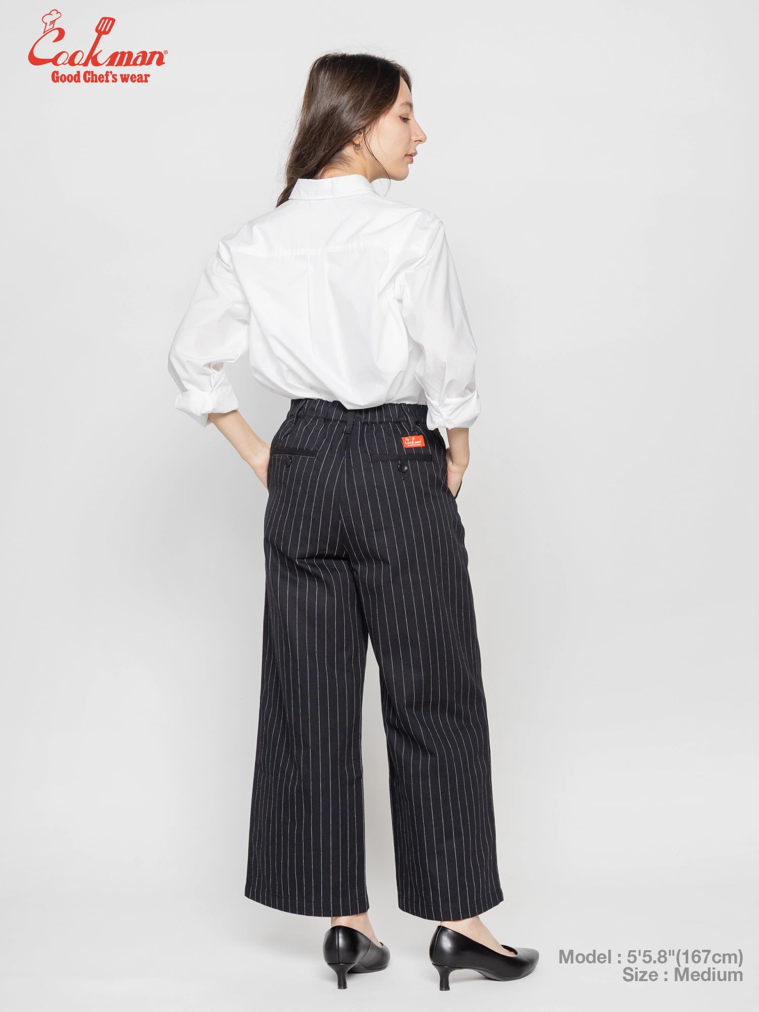Cookman  Sally Pants - Pin Stripe : Black