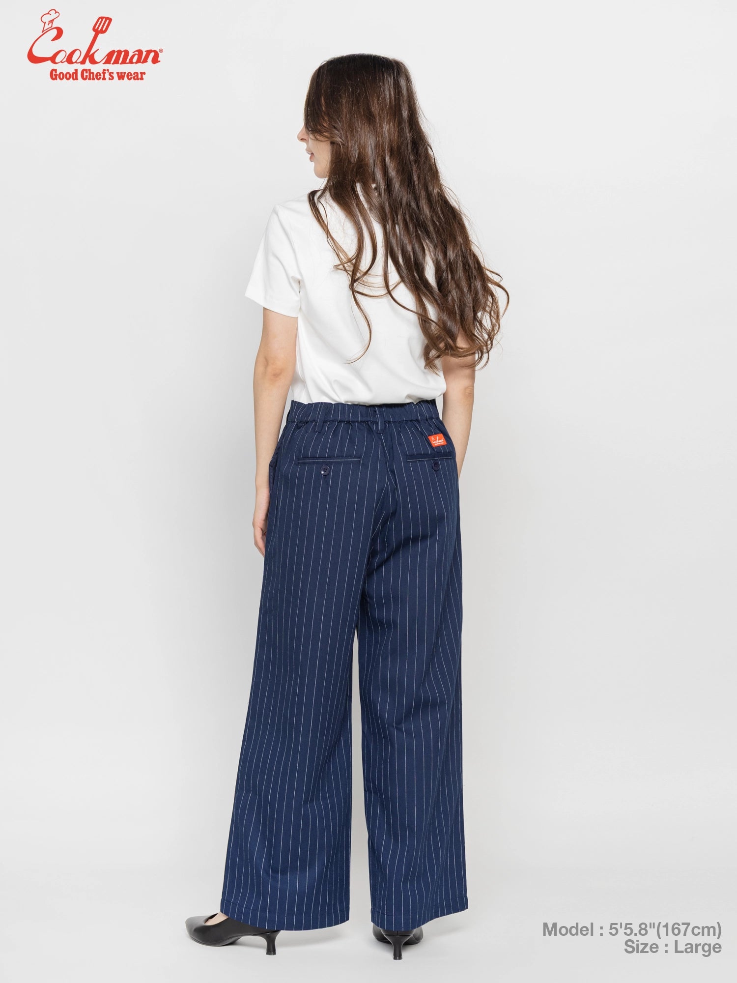 Cookman  Sally Pants - Pin Stripe : Navy