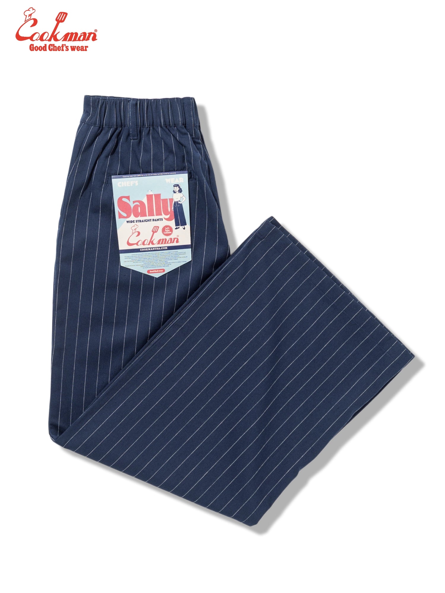 Cookman  Sally Pants - Pin Stripe : Navy