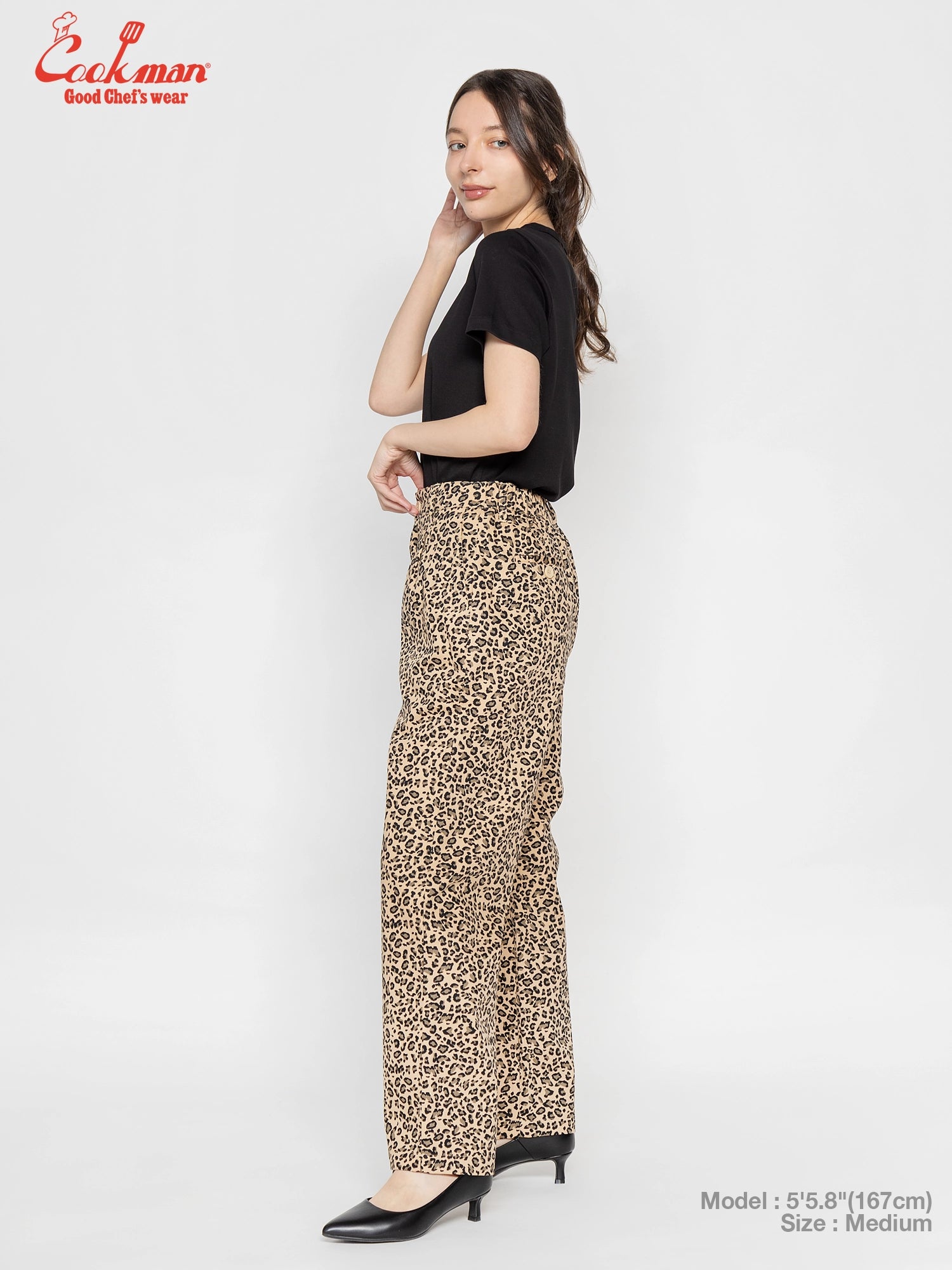 Cookman  Lucy Pants - Leopard : Beige