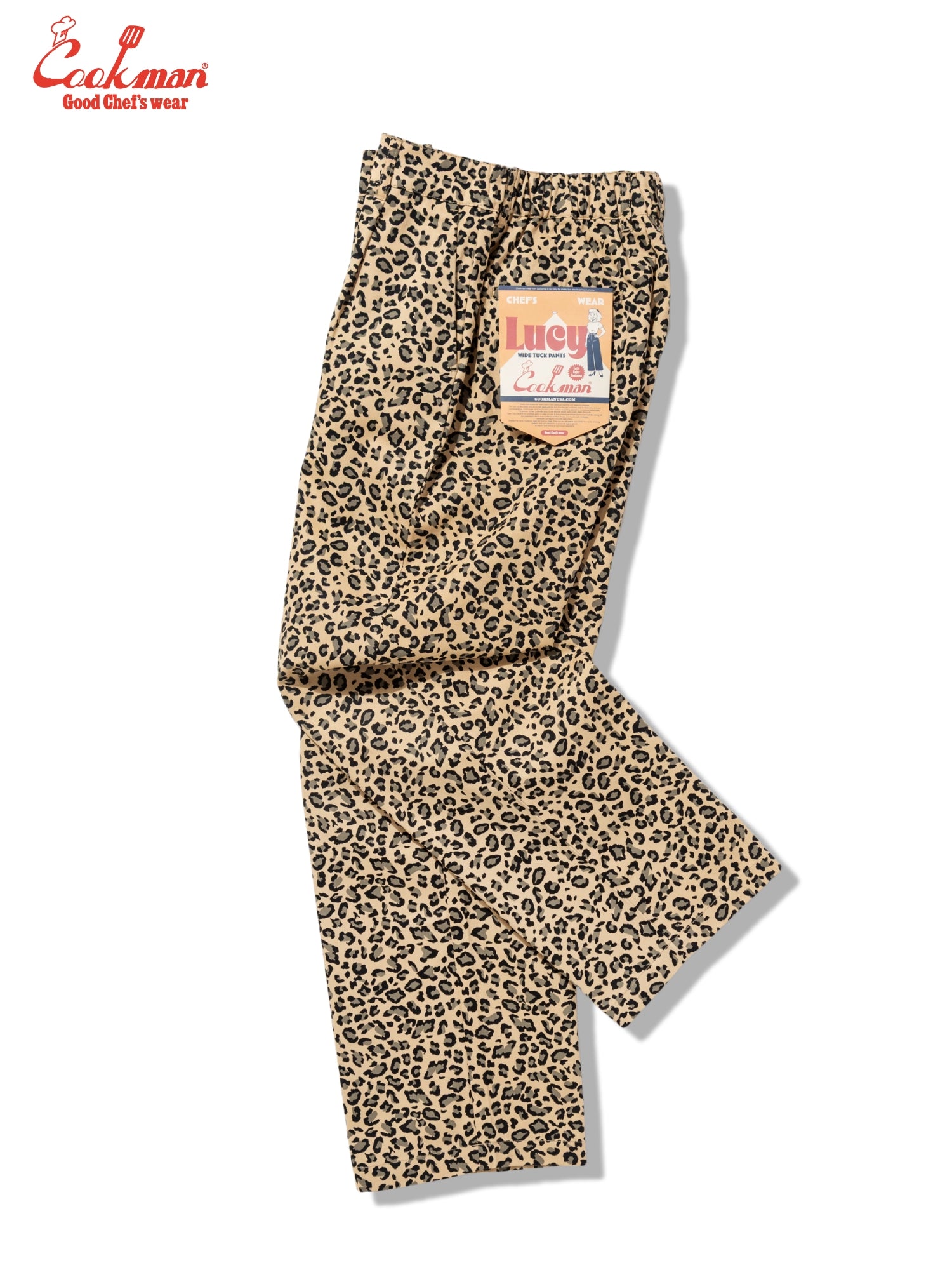 Cookman  Lucy Pants - Leopard : Beige