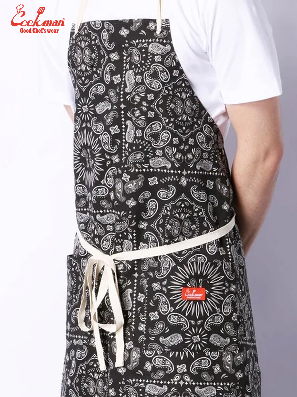 Long Apron - Paisley : Black